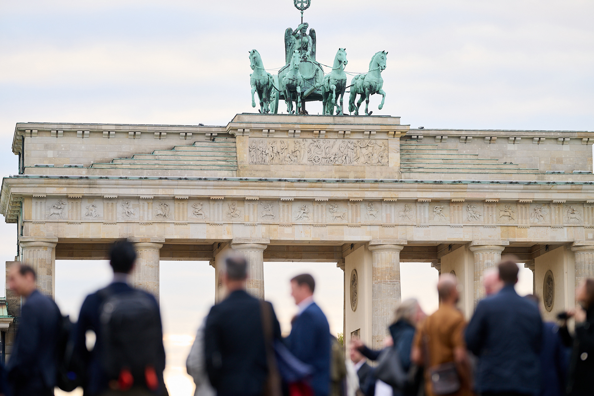 Corporate photoshoot in front of the Brandenburg Gate