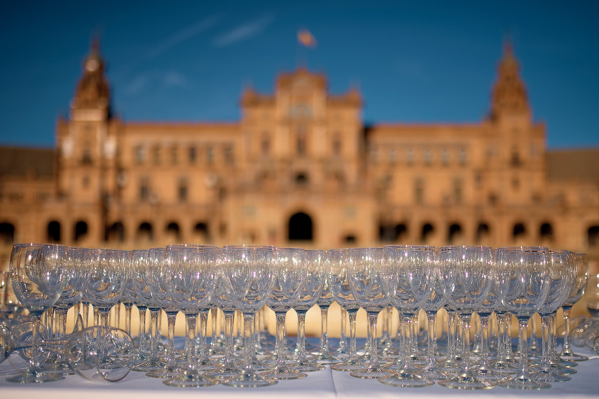 Opening ceremony photography at Plaza de España in Seville