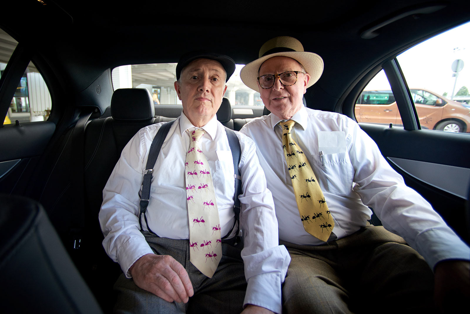 Gilbert & George on the way to the exhibition