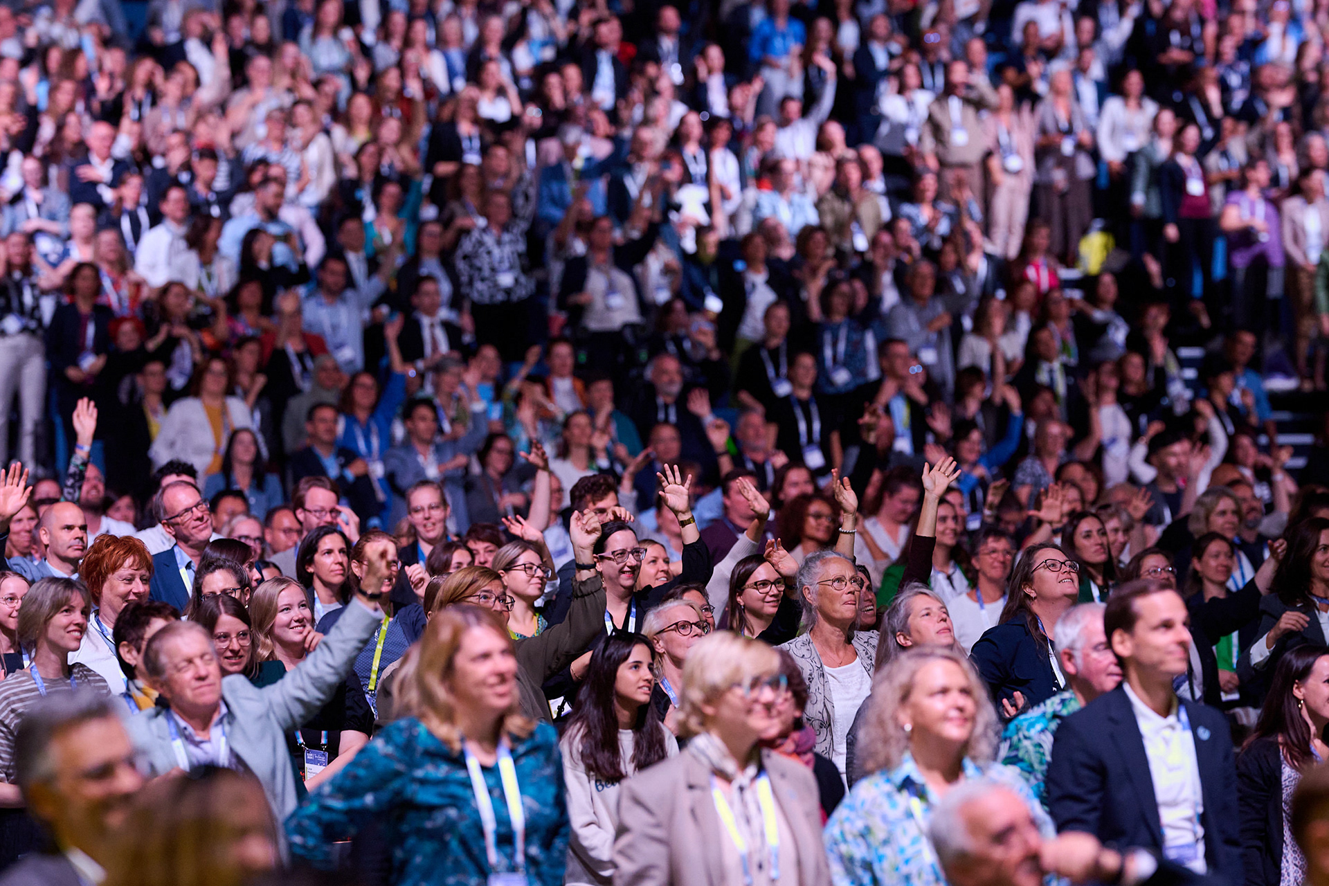 Happy attendees at a Convention in Toulouse