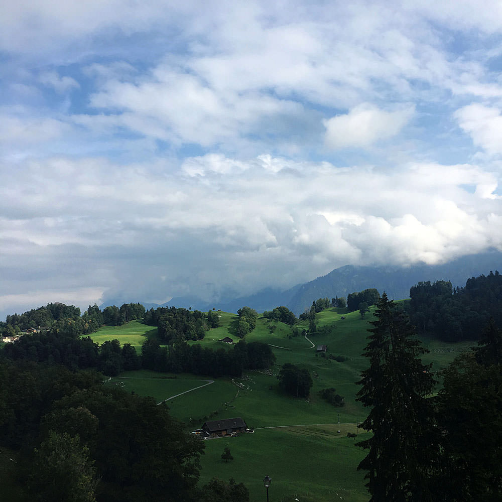 A breathtaking view across the green hills