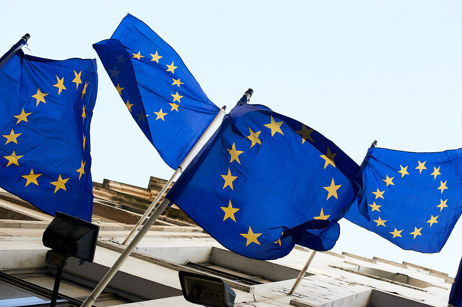 EU flags in Brussles