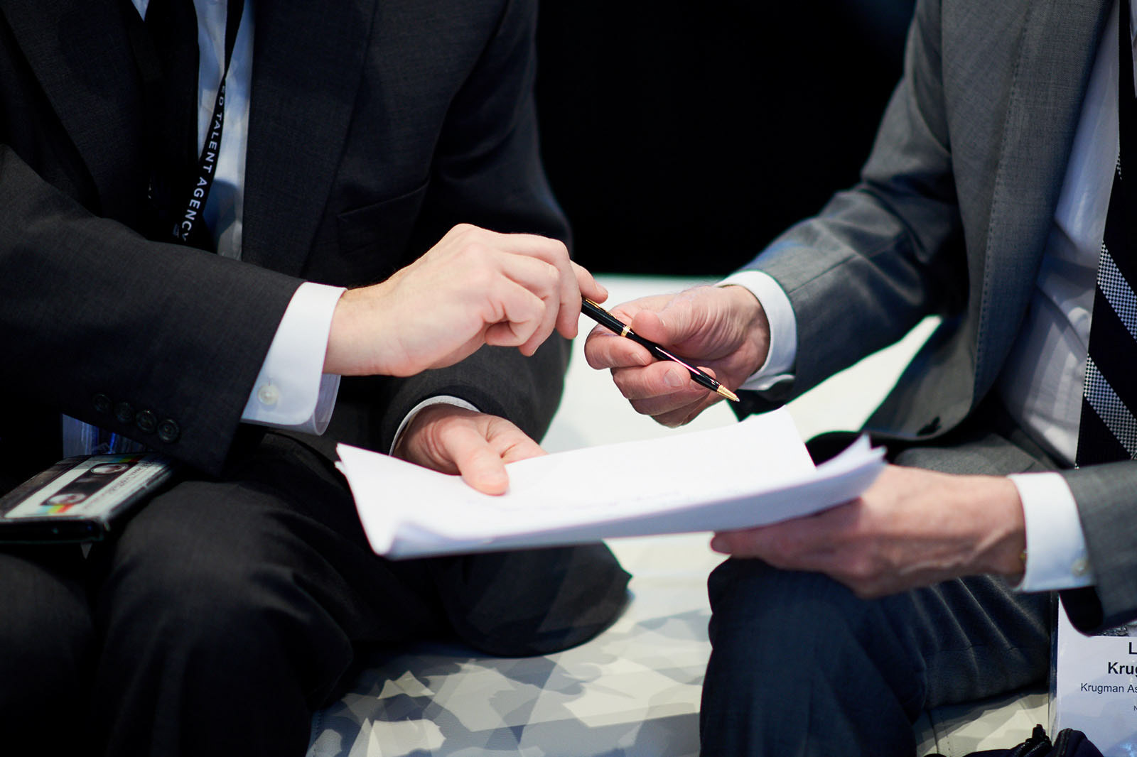 Celebrating a successful business deal.