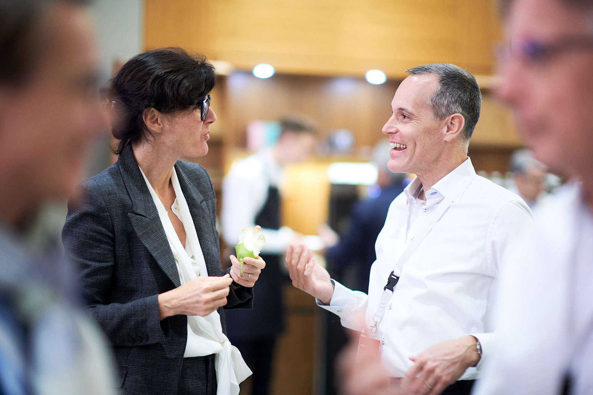 Networking moments during breaks.