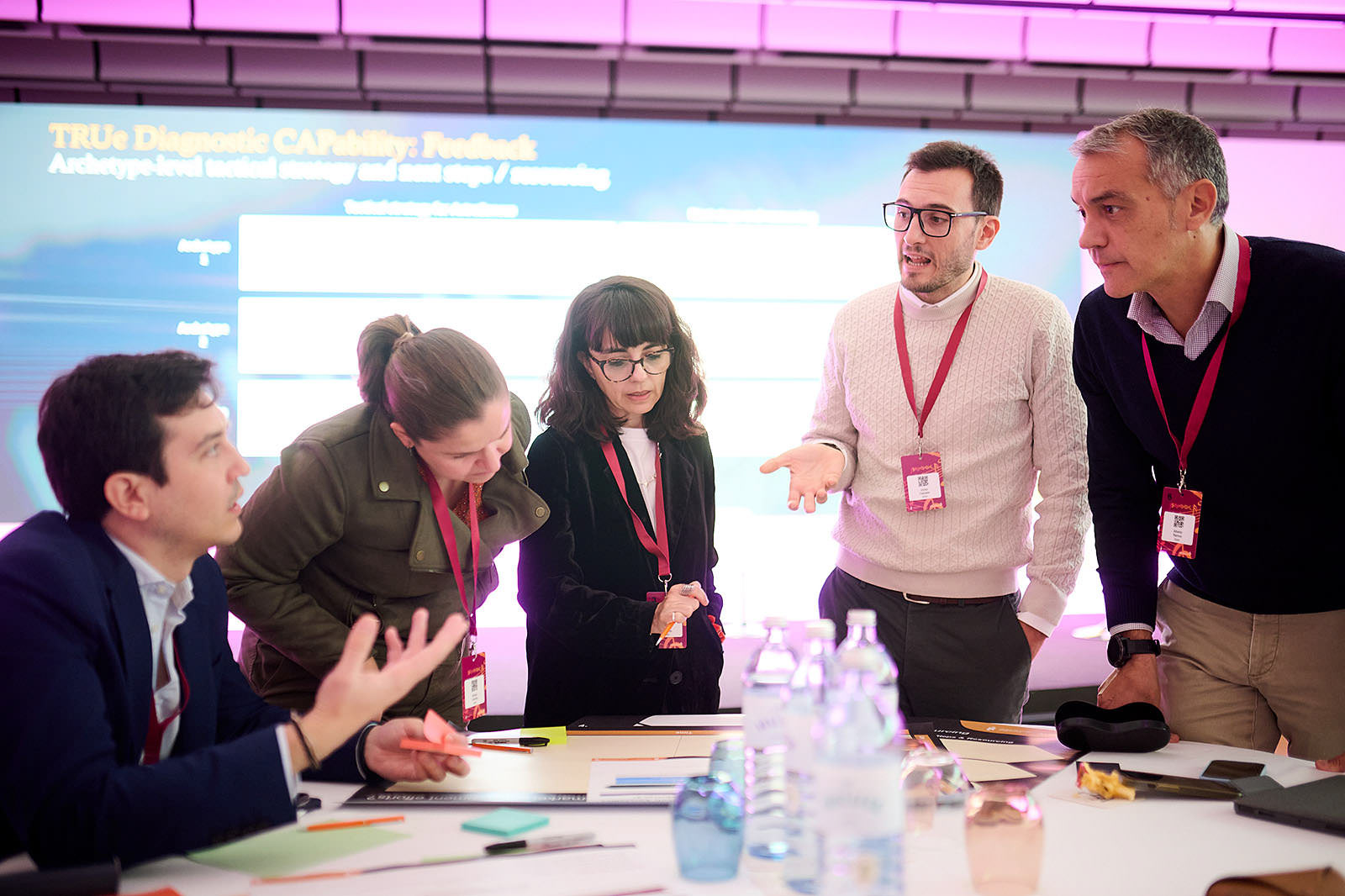 Teamwork during a breakout session in Luxembourg