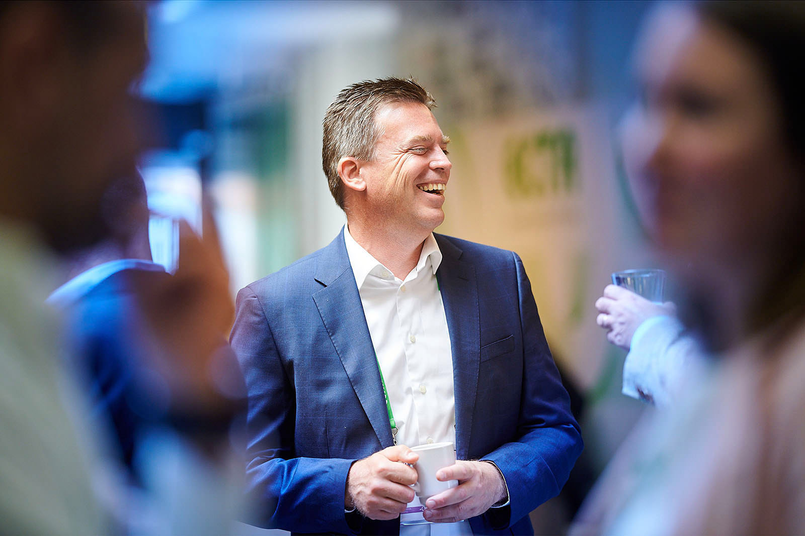 Capturing candid moments at a corporate meeting.