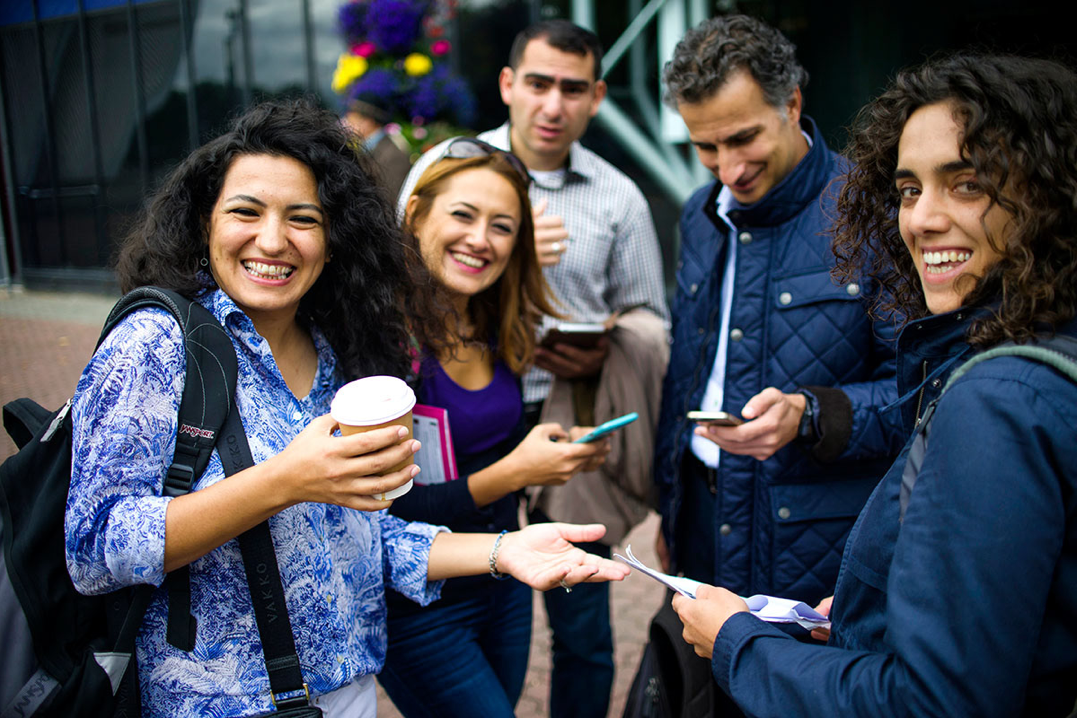 Congress attendees networking at the event