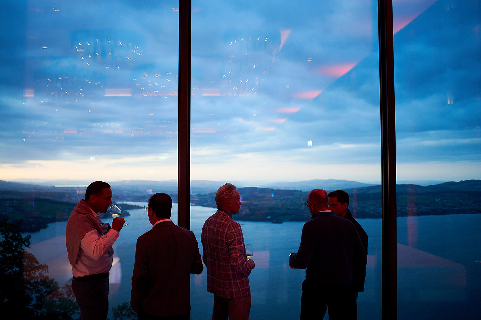 VIP dinner overlooking Lake Lucerne and the surrounding mountains.