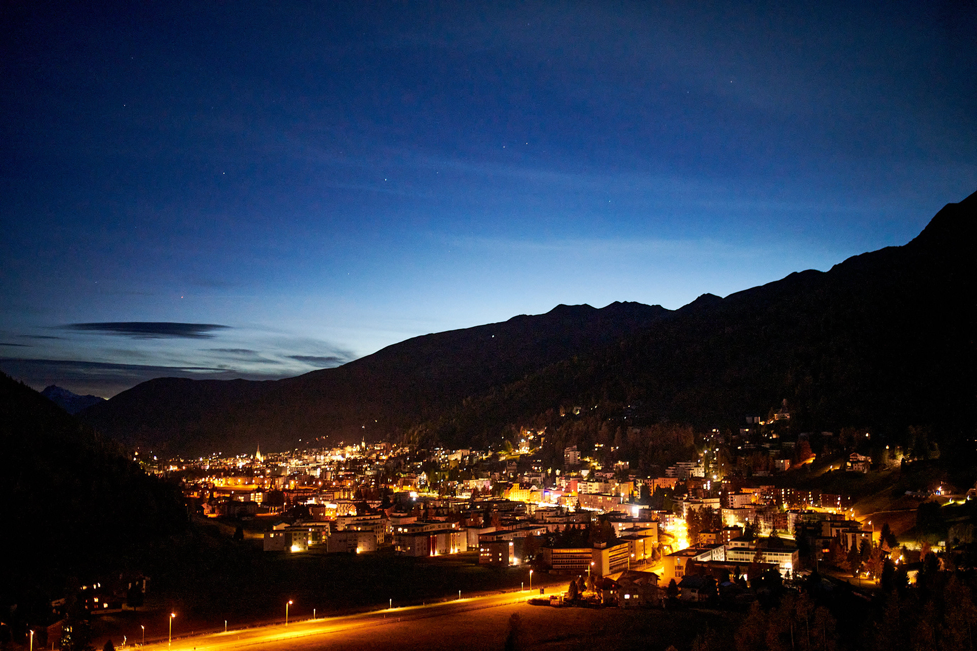 Davos in the evening.