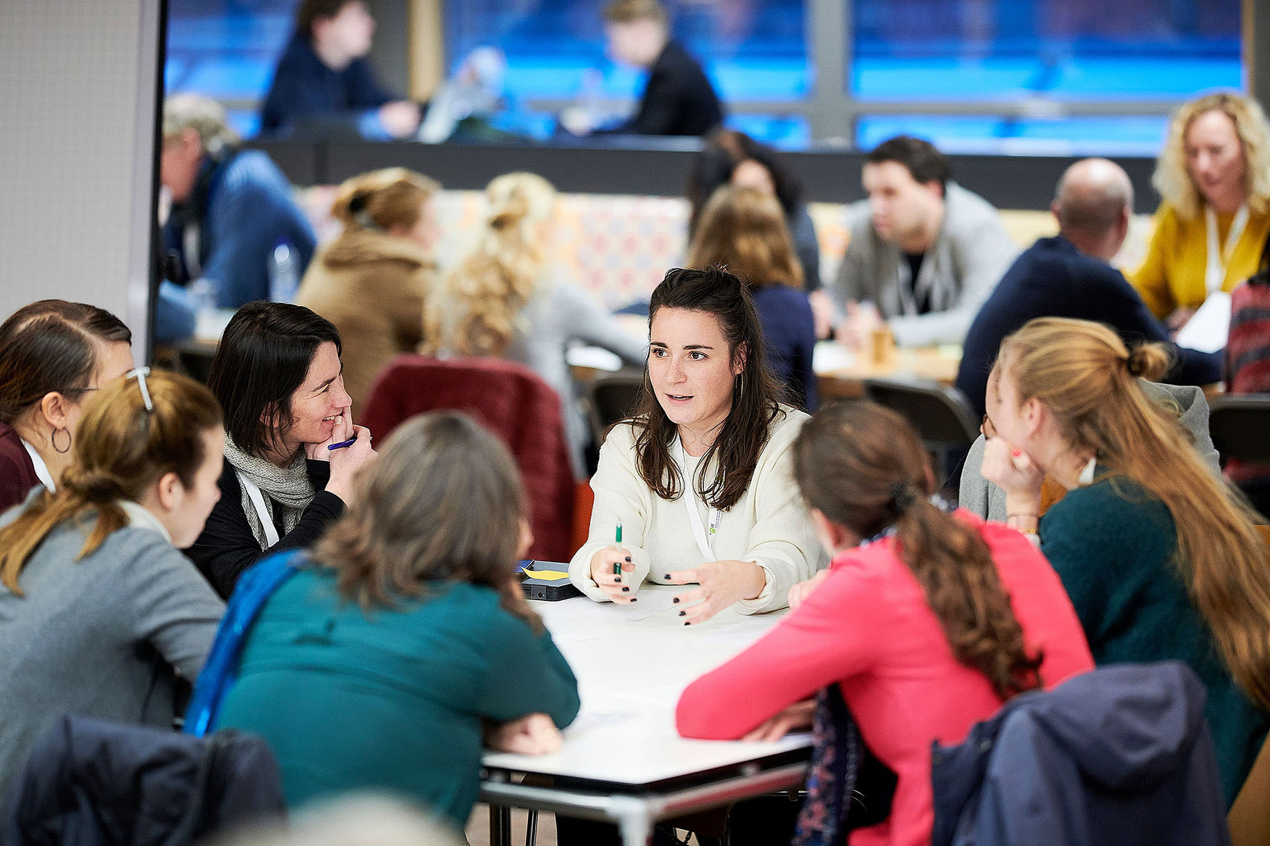 Congress attendees networking at the event