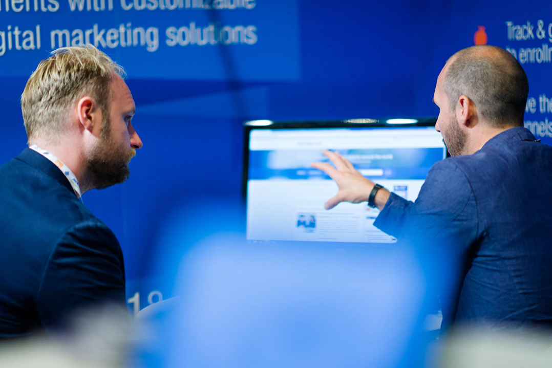Meeting at the conference booth