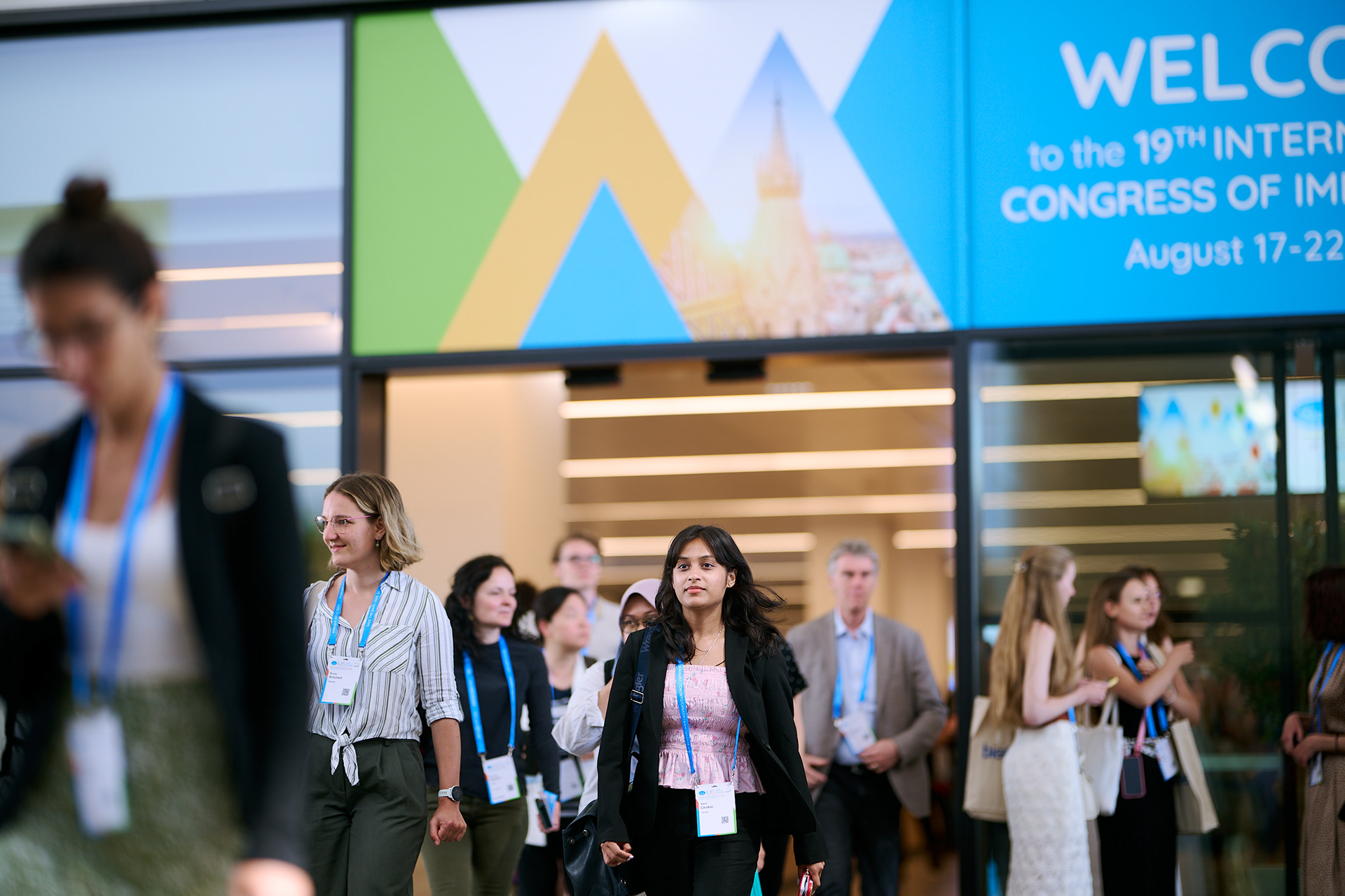 Congress attendees arriving at the International Congress of Immunology (IUIS 2025)