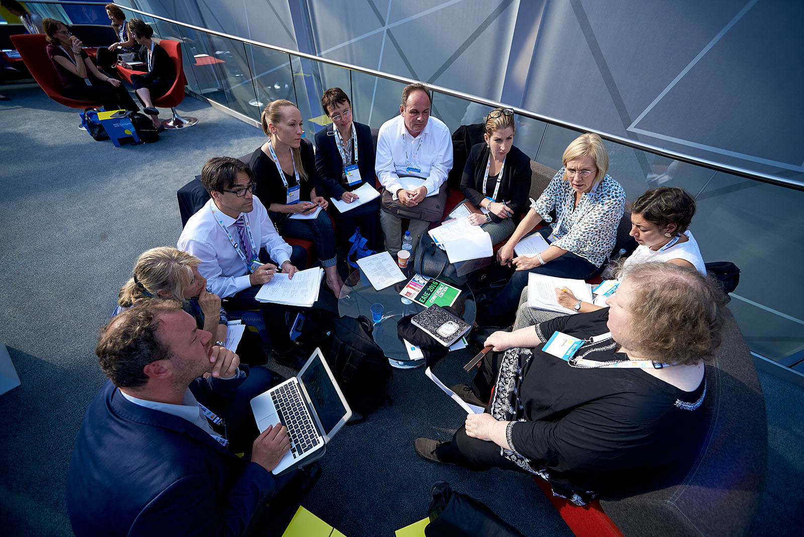 Team collaboration during the meeting.