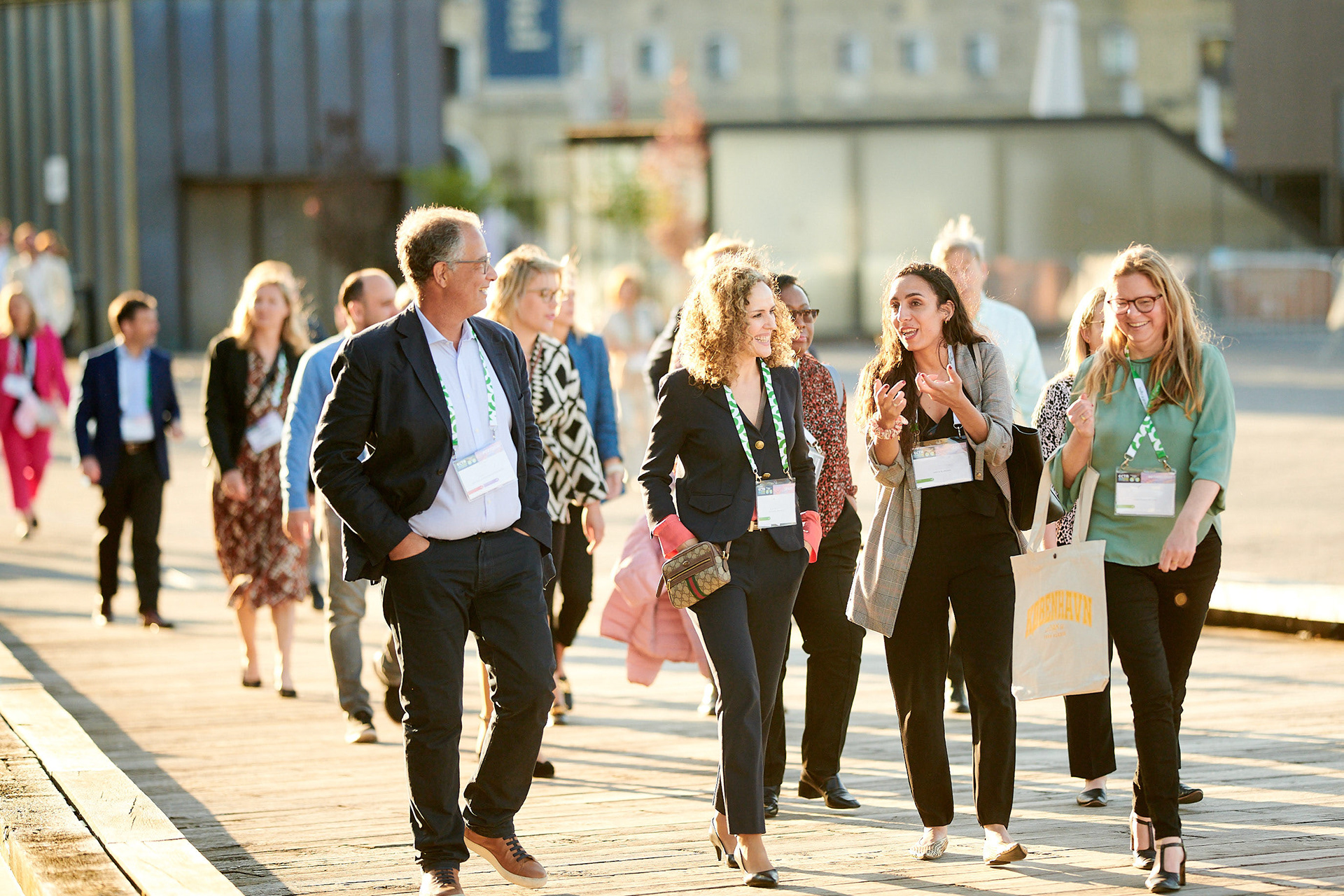 Happy conference attendees