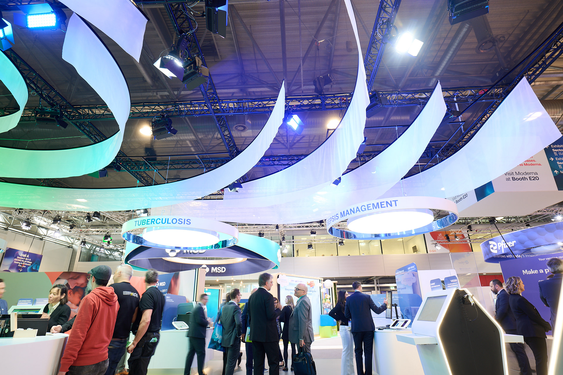Modern high-tech life sciences exhibition booth