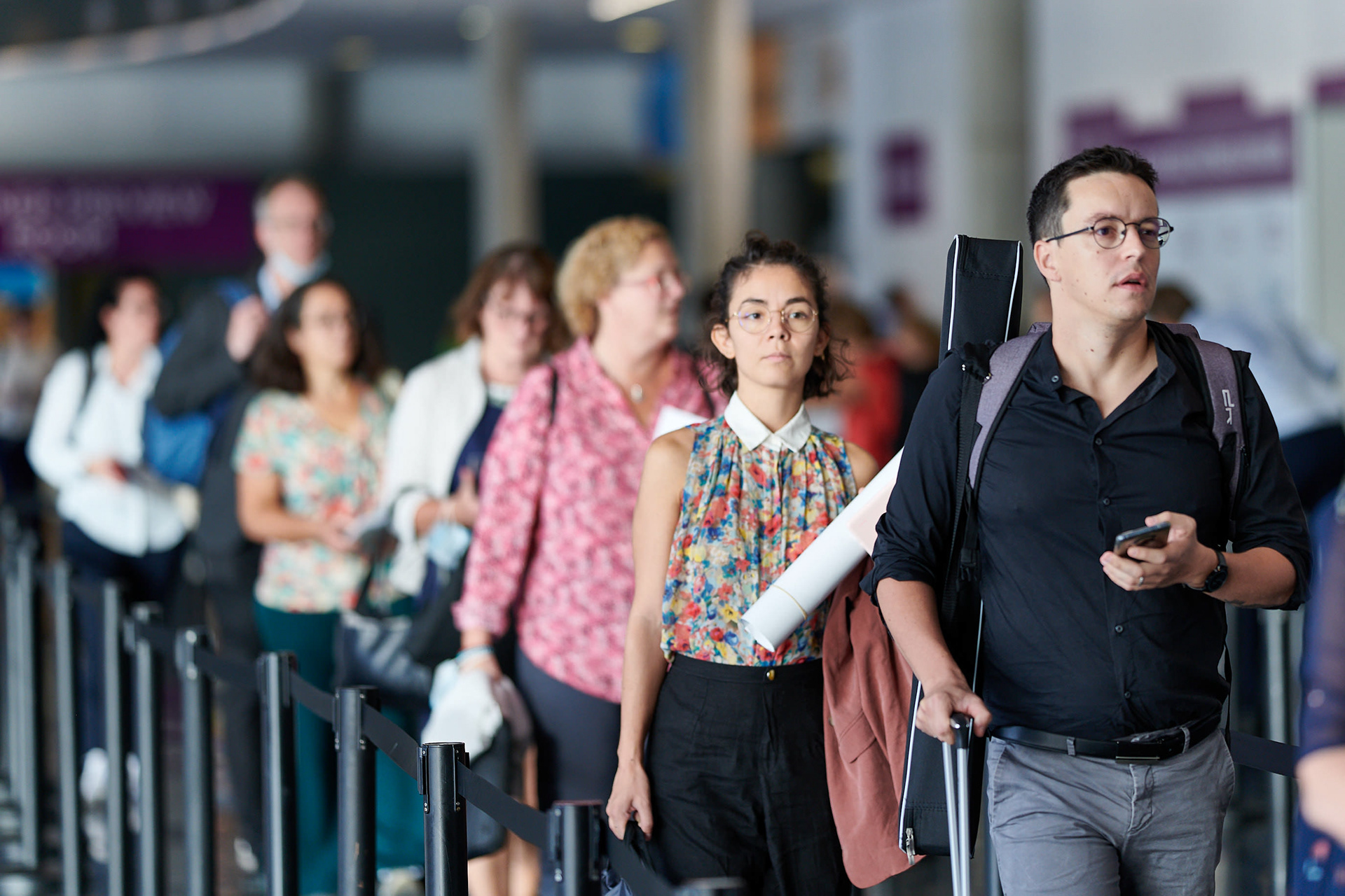 Attendees at the registration