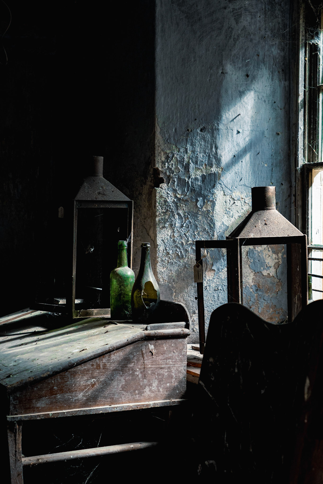 Two Green Bottles, Sitting on a Desk