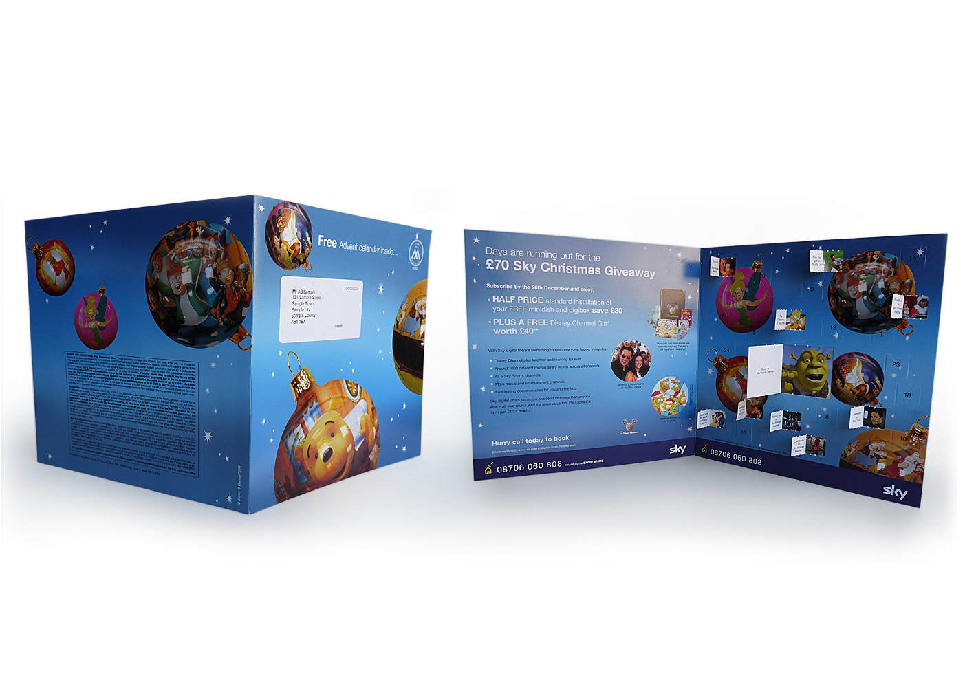 Sky Digital – Christmas Advent Direct Mail