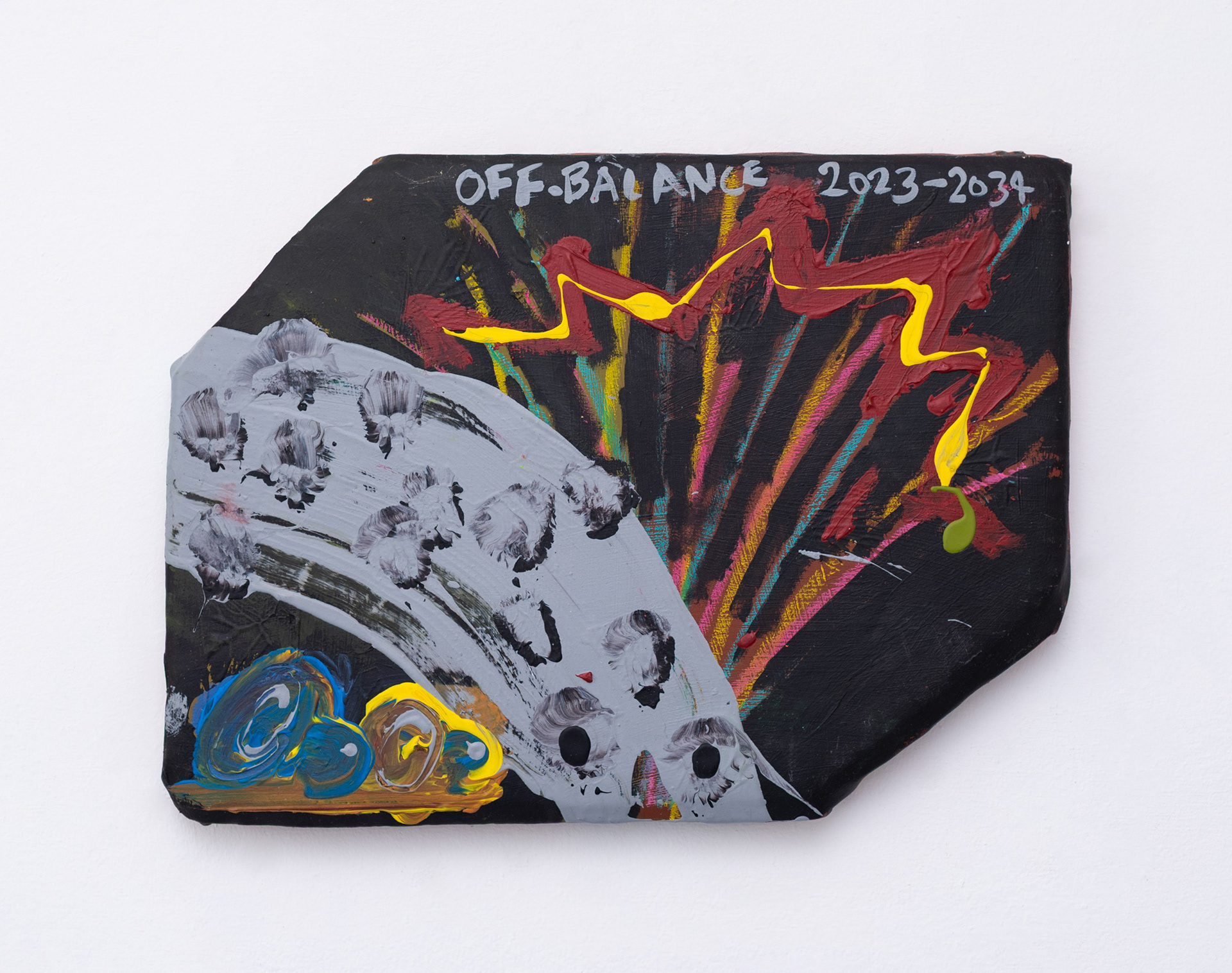 Off-Balance 2023-2024 - (2023) - various paint and chalk on board - 32 x 44 cm
