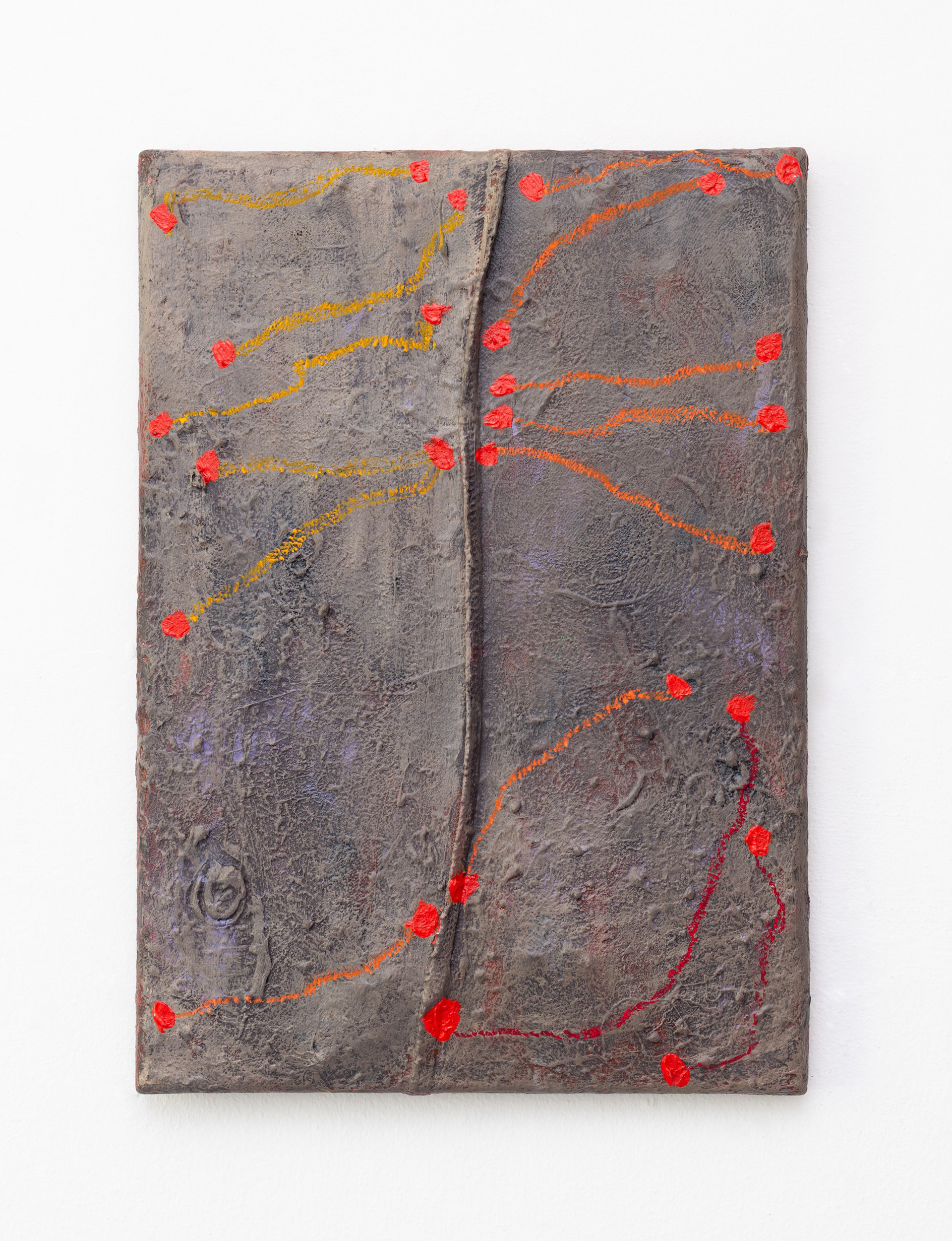 September 2020 to July 2024 - (2020 - 2024) - various paint, pastels and chalk on denim - 42 x 33 cm