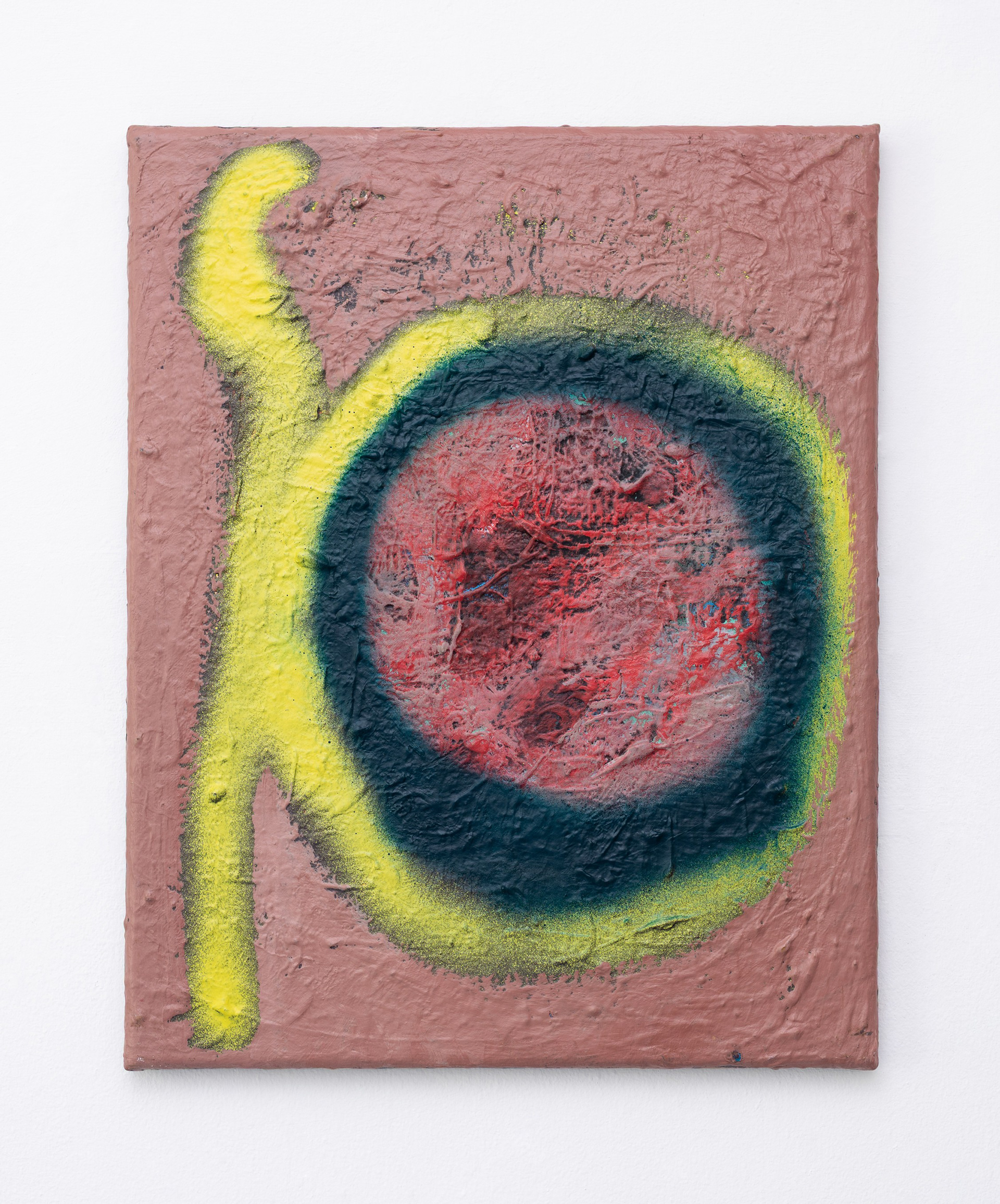 January 2022 to July 2024 - (2022-2024) - various paint, ink and broken plastic on canvas - 46 x 38 cm