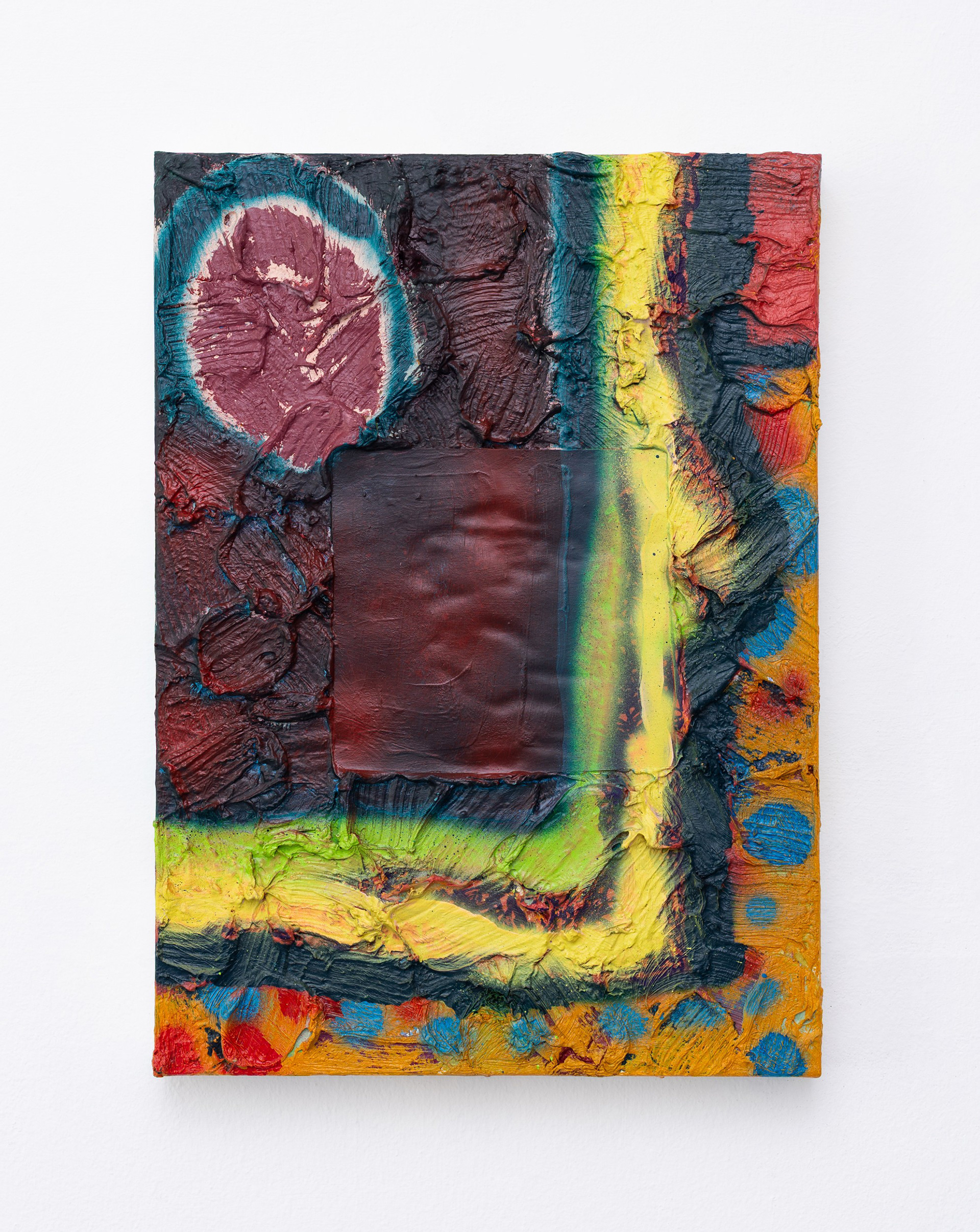 November 2019 to July 2024 - (2019 - 2024) - various paint, ink and paper collage on canvas - 42 x 32 cm