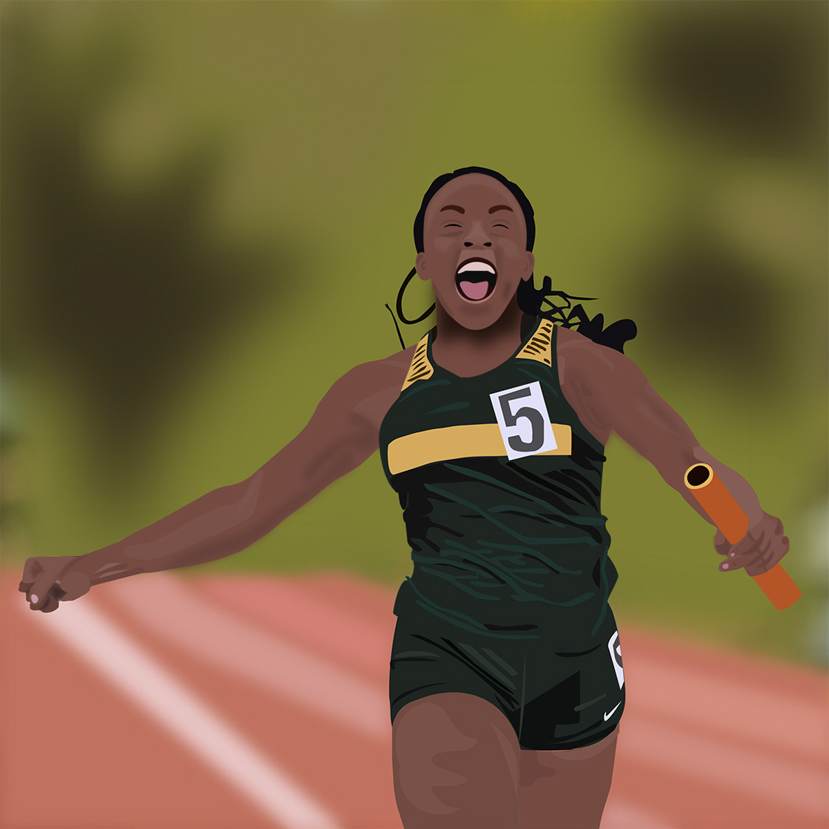SNC Track & Field Athlete Winning Gold