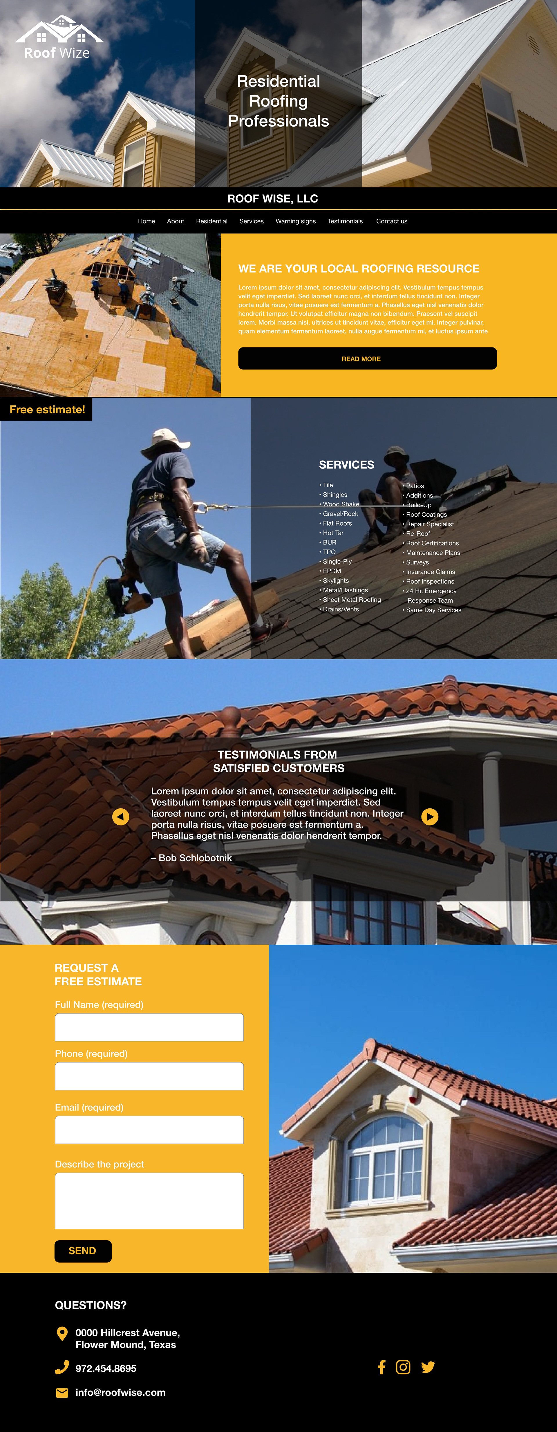 Roof Wise - Adobe XD