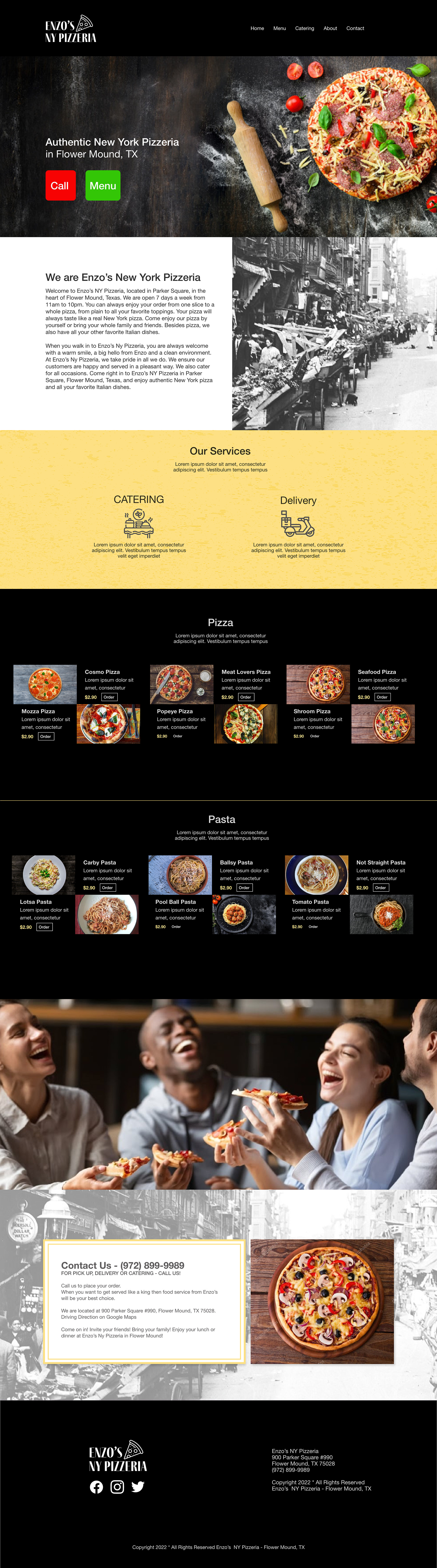 Enzo's NY Pizzeria - Adobe XD