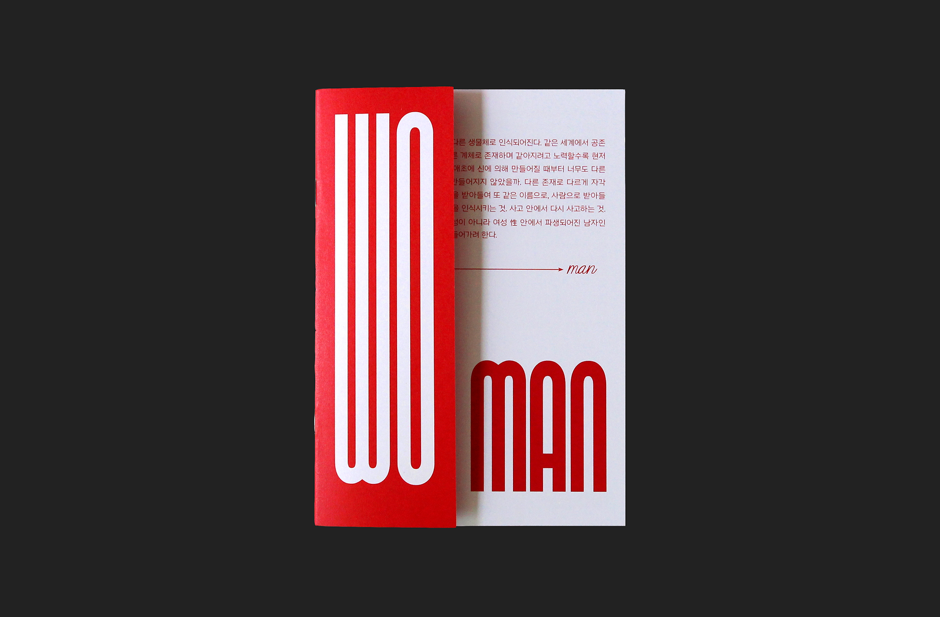 program brochure of the Woman |  우먼-돌을던지다 공연 홍보 브로슈어 