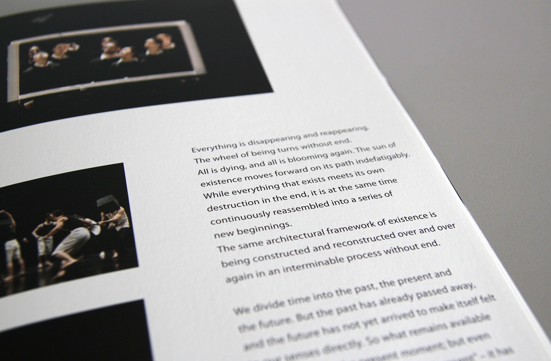 a Program book layout of Genealogical Quest by the TRUST Dance Theatre | 트러스트 댄스 컴퍼니에서 공연하는 계보학적 탐구 프로그램 북 레이아웃