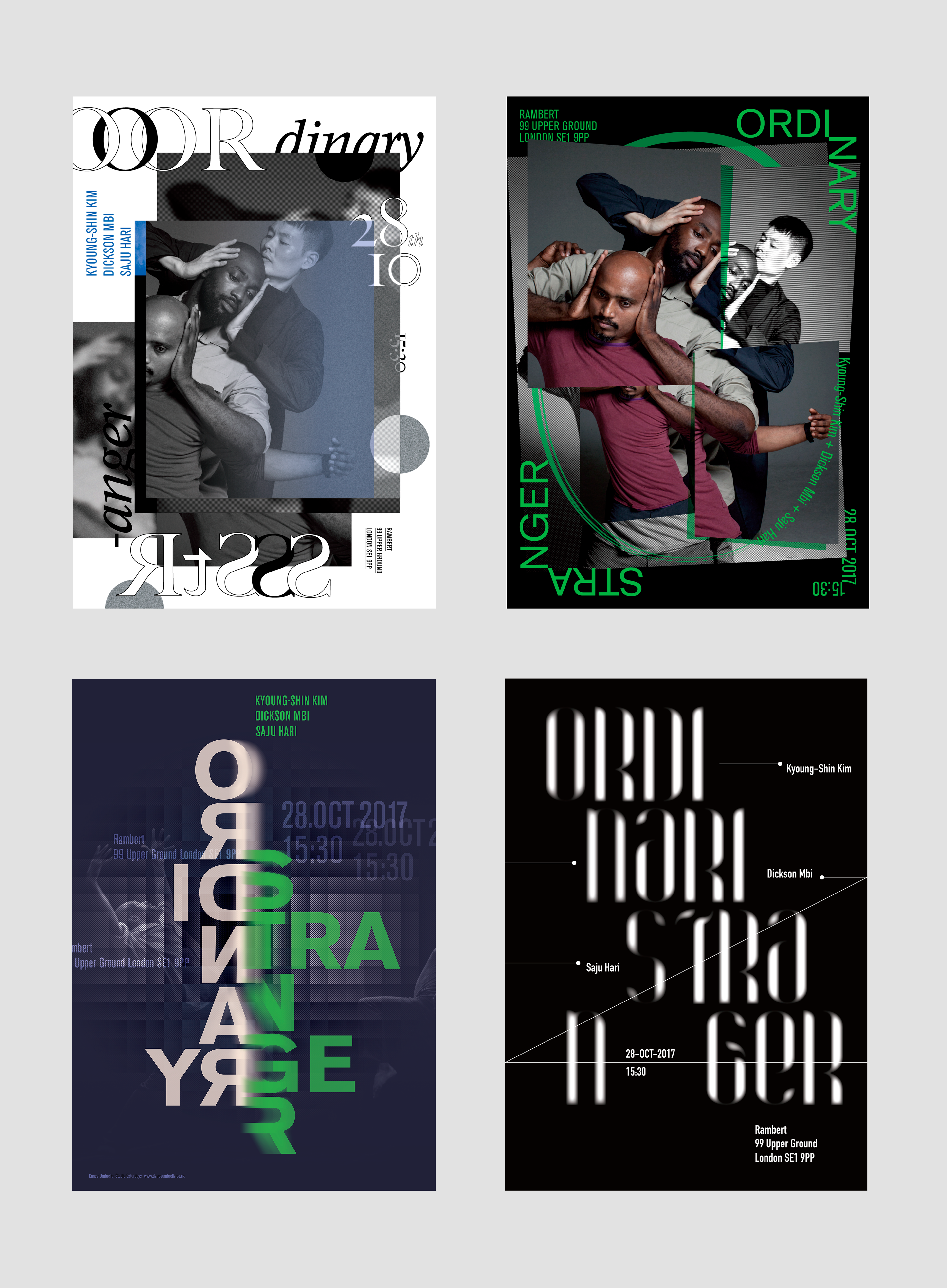 typography poster & concept inspired from david hockney | 데이비드 호크니로 부터 영감을 받은 오디너리 스트레인저 무용 공연 포스터 디자인