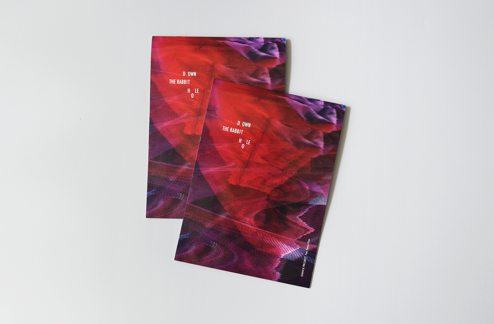 program book cover & CCP offset printing of Down the rabbit hole | 유광 커버로 인쇄한 다운 더 래빗 홀 중철제본의 프로그램 북