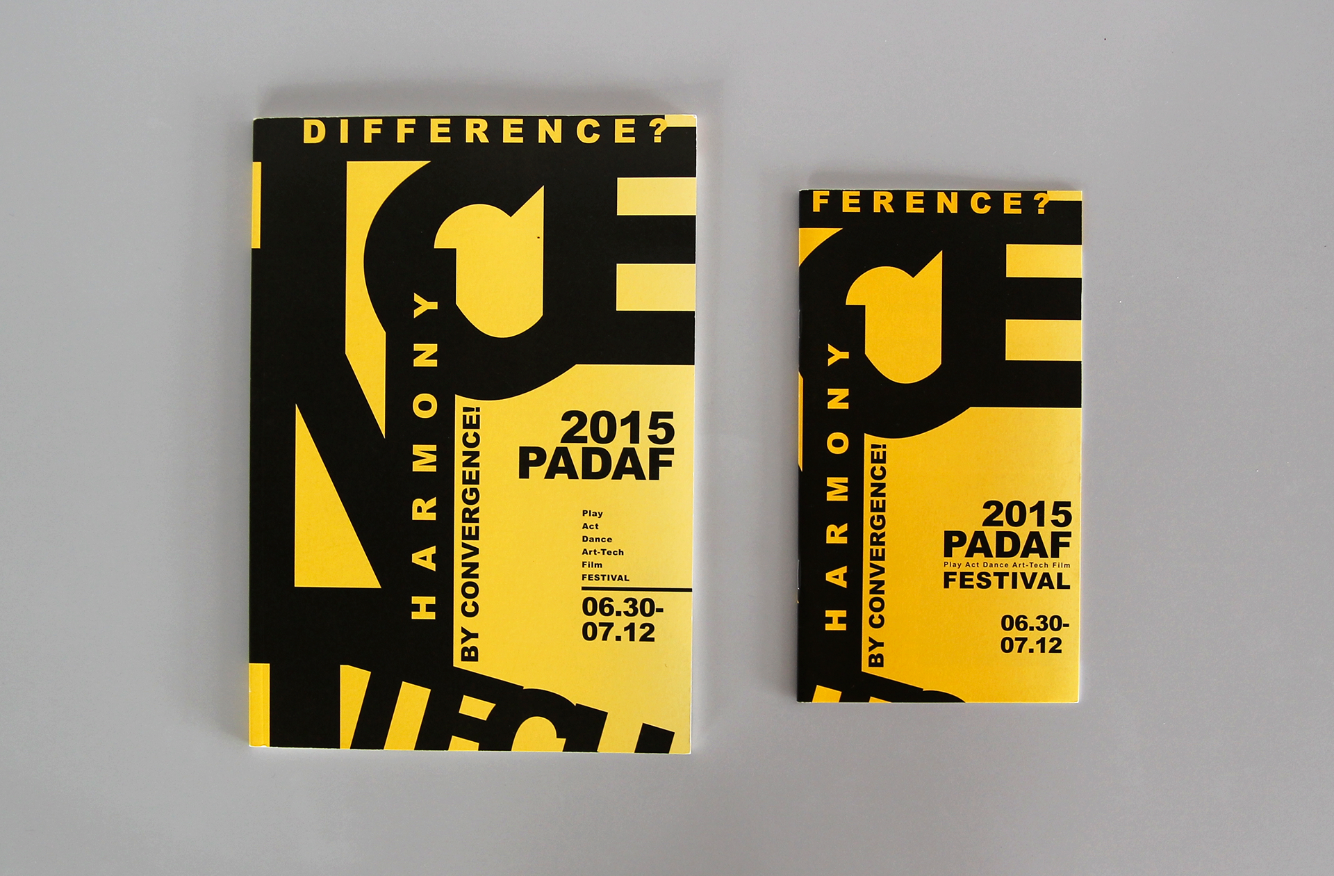 two types of program books of the PADAF Festival | 파다프 페스티벌의 2가지 프로그램 북 디자인
