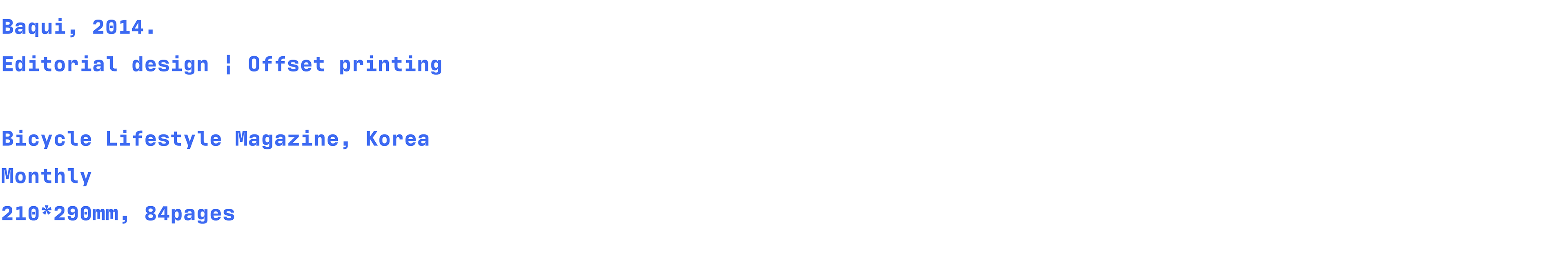 a design concept of the lifstyle magazine 'Baqui'