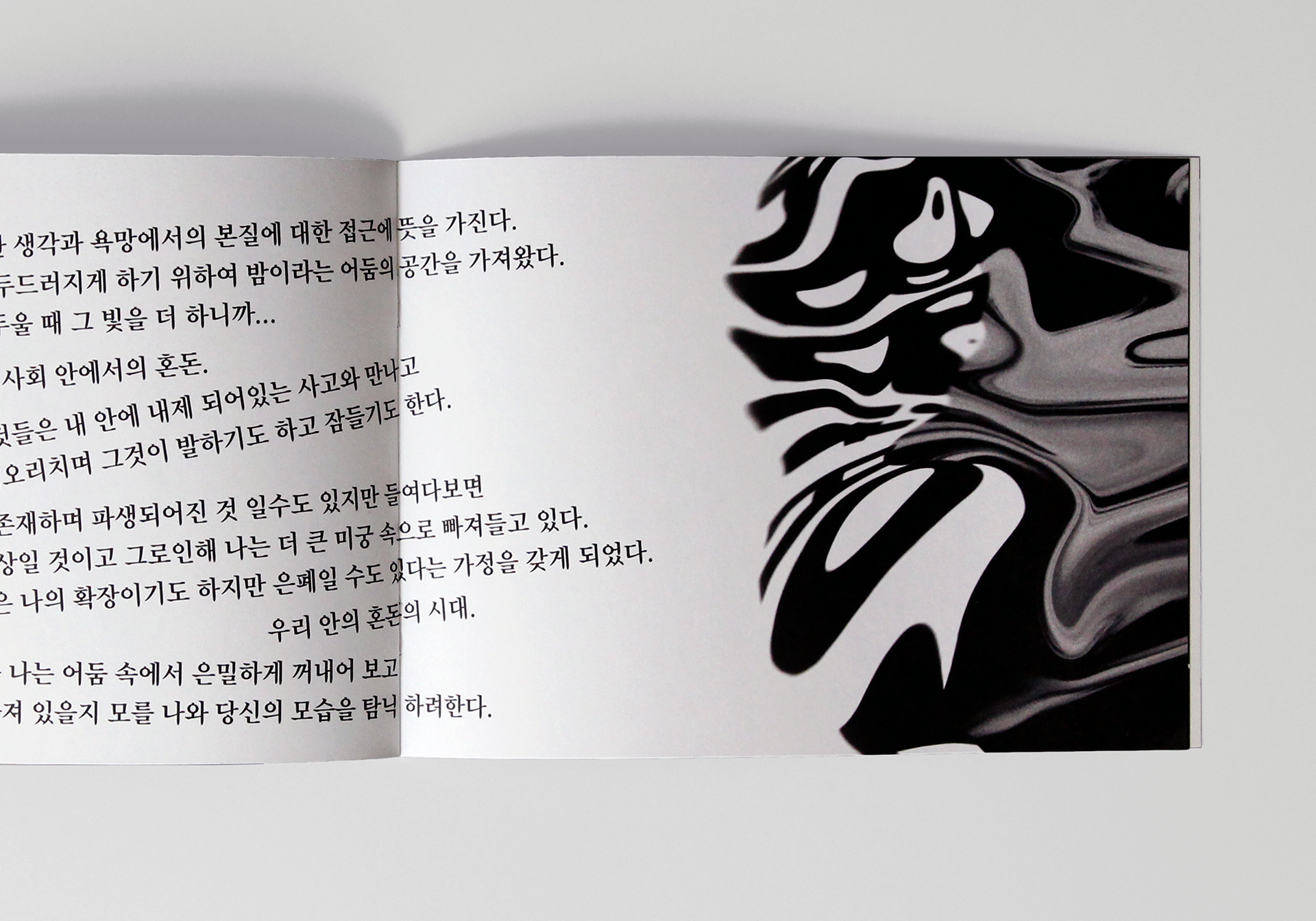 illusion effect & glitch effect editorial design of program book | 다운 더 래빗 폴 일루젼 및 글리치 페이지 레이아웃