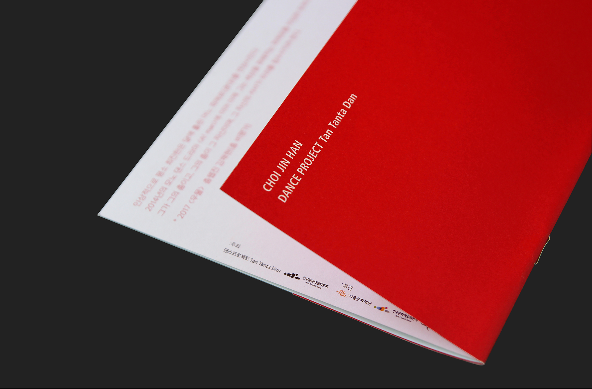 Dance Profect Tan Tanta Dan page of the Woman brochure |  WOman 프로그램북, 브로슈어  최진한 안무의 댄스프로젝트 Tan Tanta Dan 소개 페이지