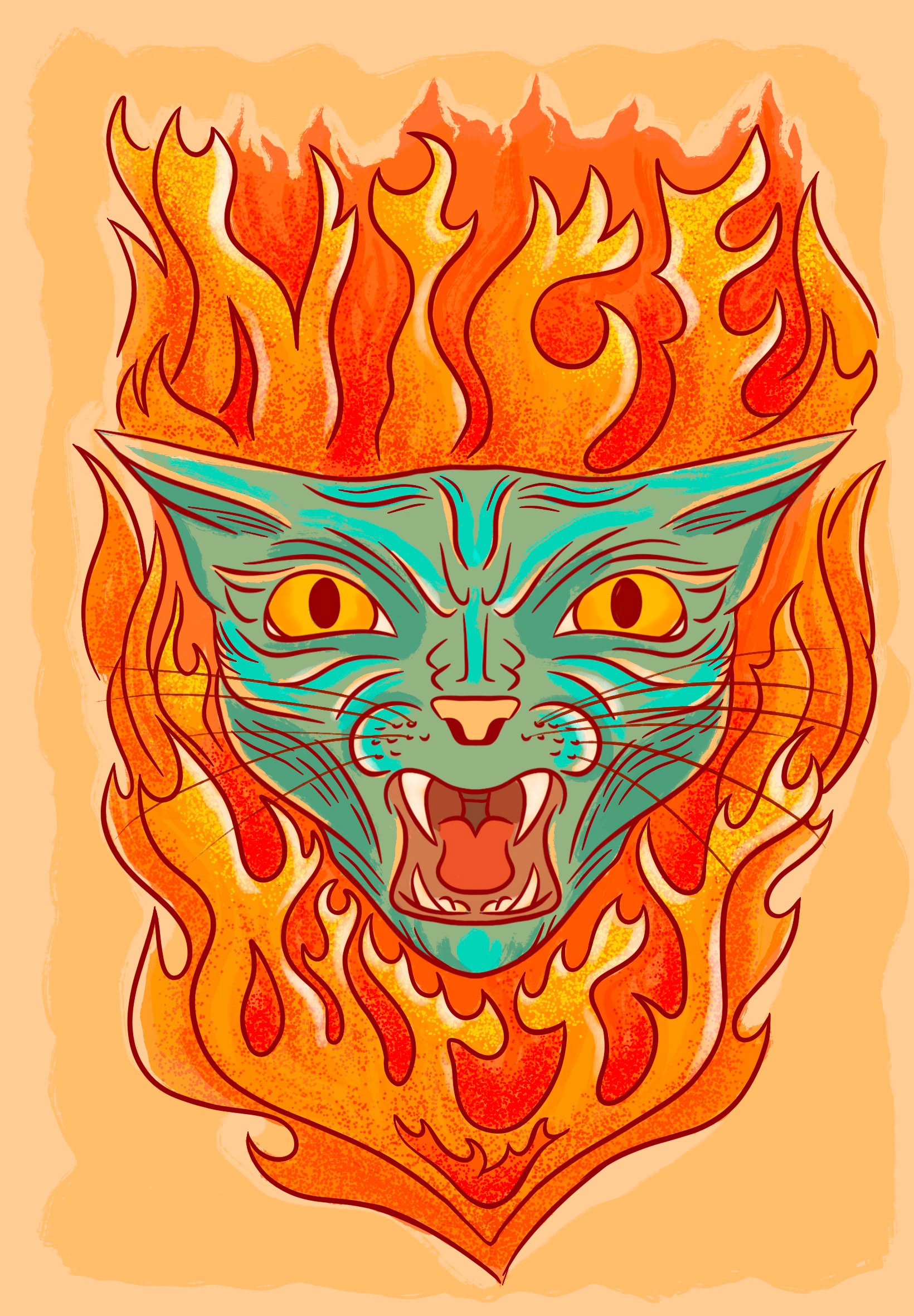 "Nice Kitty" Created in Procreate. Inspired by my new kitten at the time