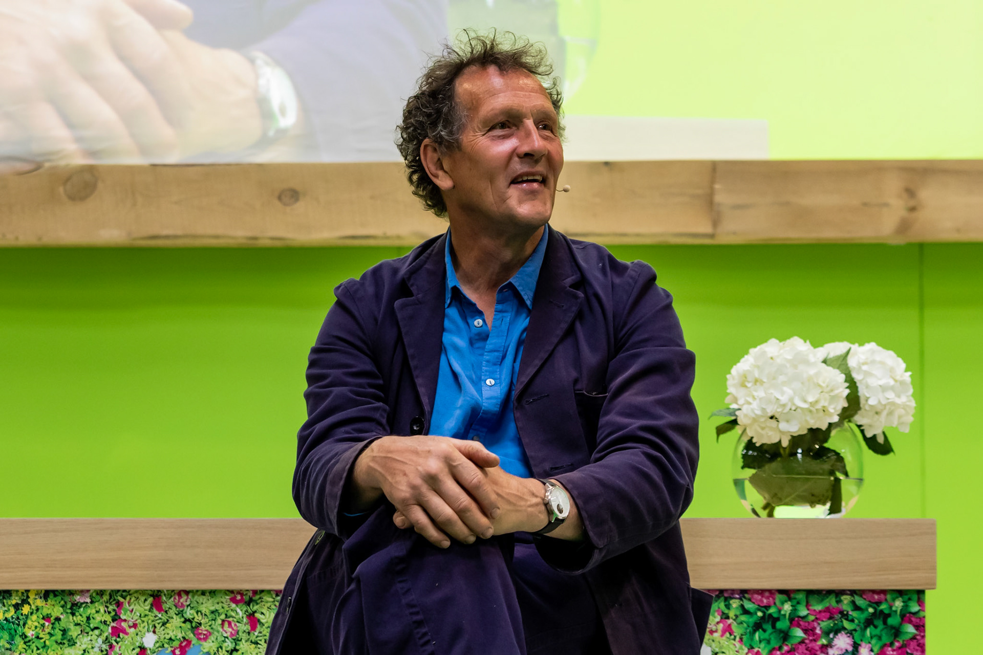 Nicki Chapman interviews Monty Don in the BBC Gardeners' World Live Theatre, live at BBC Gardeners' World Live at the NEC, Birmingham, June 16th 2022