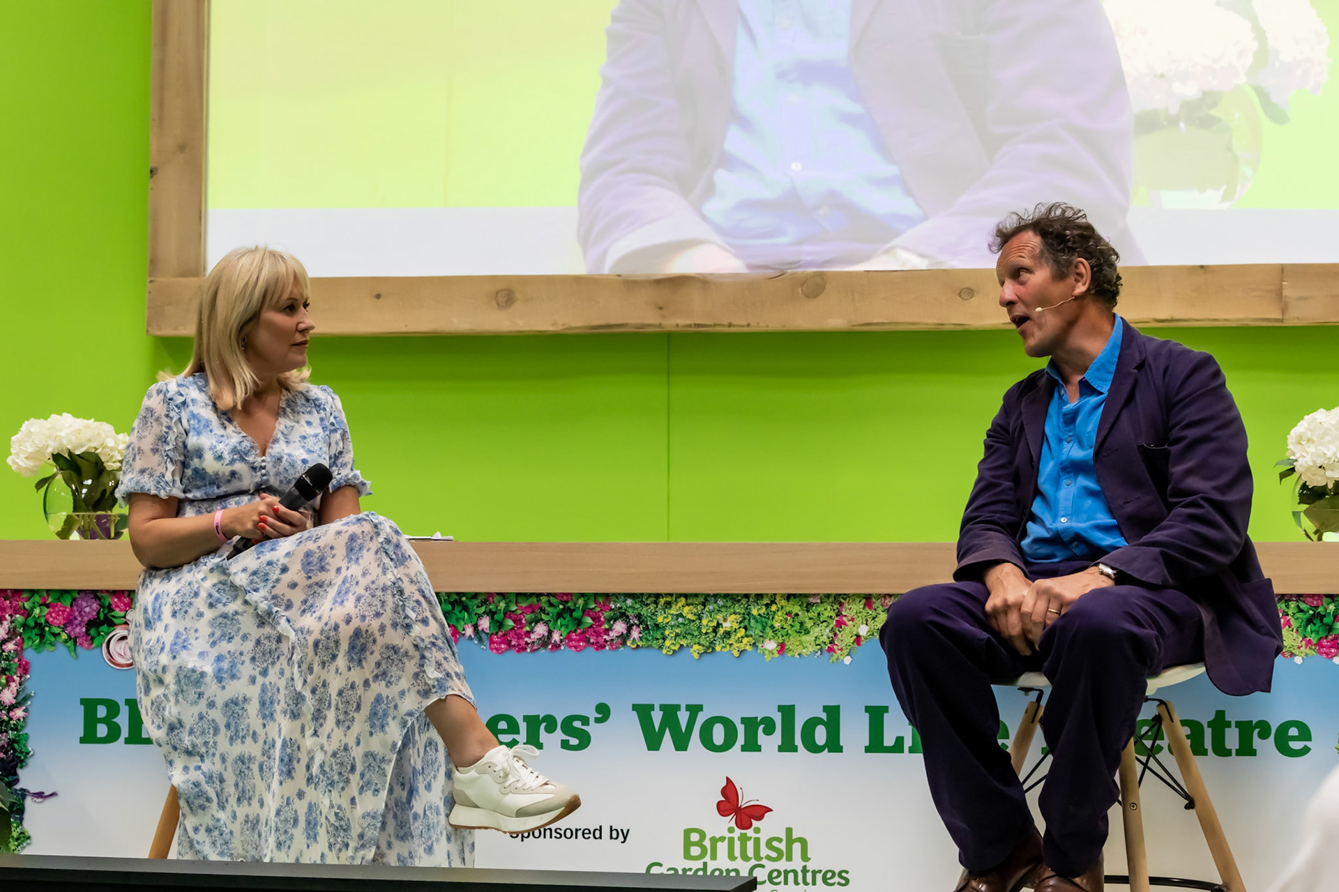 Nicki Chapman interviews Monty Don in the BBC Gardeners' World Live Theatre, live at BBC Gardeners' World Live at the NEC, Birmingham, June 16th 2022