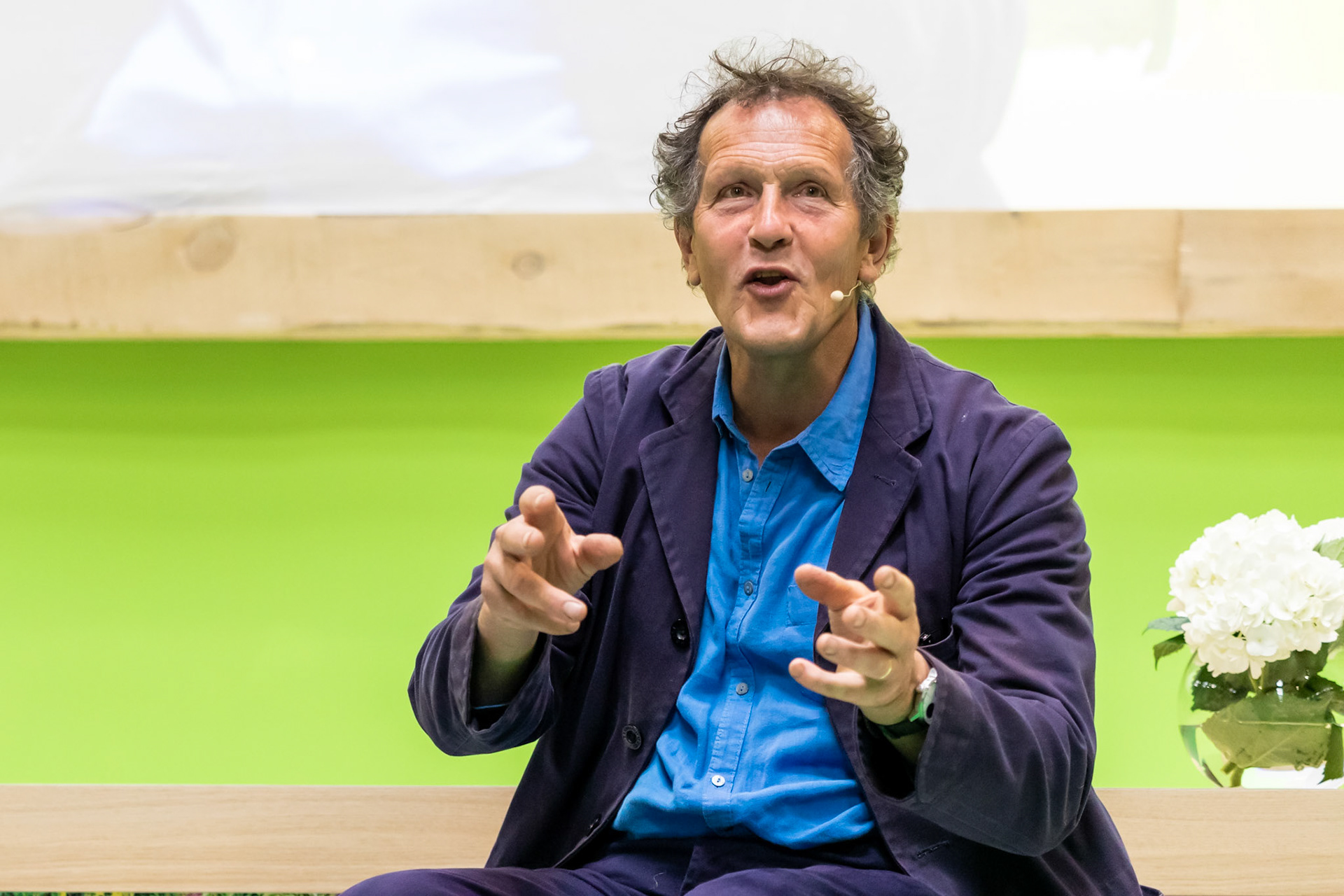 Nicki Chapman interviews Monty Don in the BBC Gardeners' World Live Theatre, live at BBC Gardeners' World Live at the NEC, Birmingham, June 16th 2022