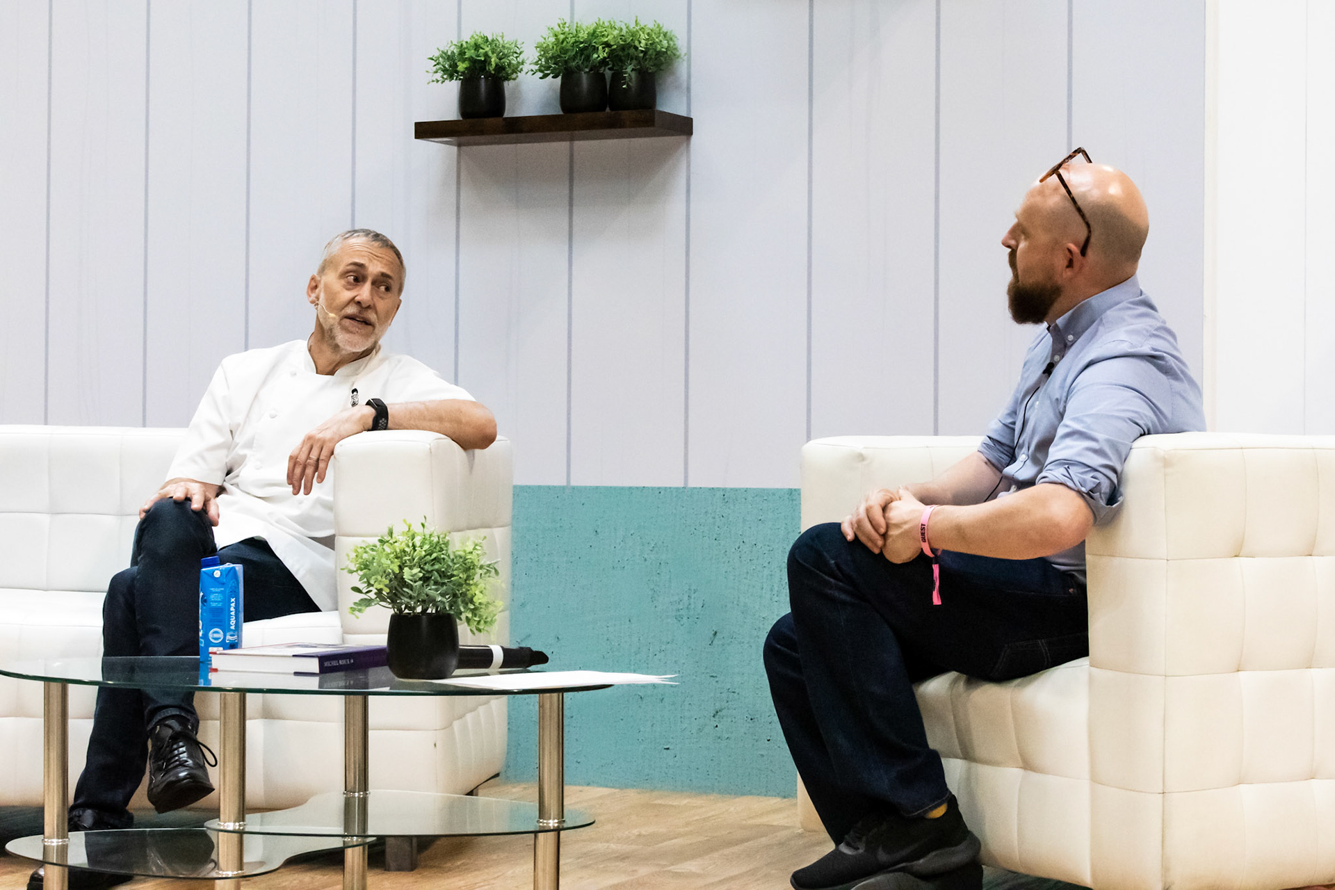Michel Roux Junior chats to Barney Desmazery on the Let's Talk Good Food Stage live at the BBC Good Food Show Summer, 16th June 2022