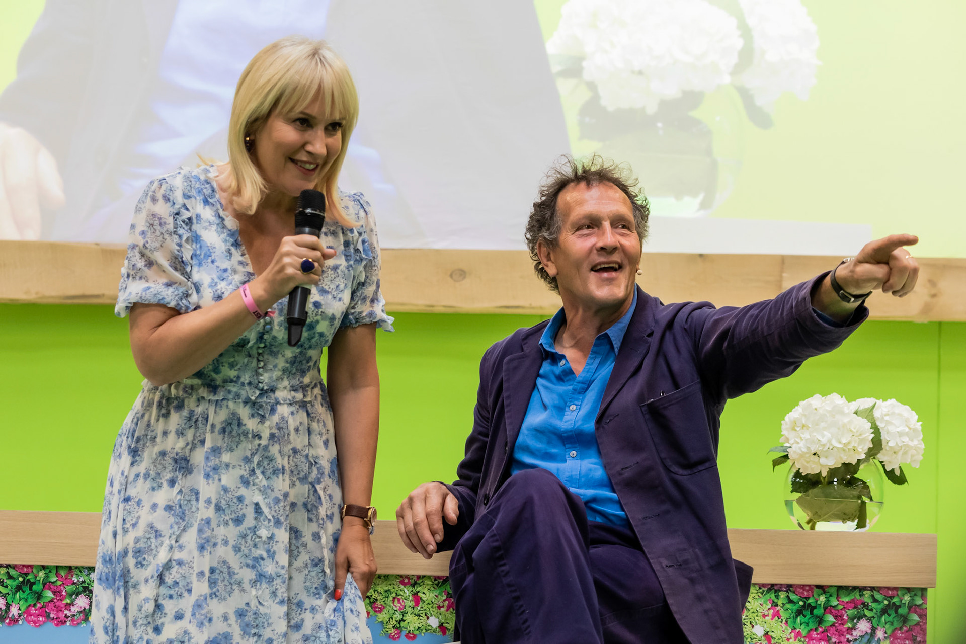 Nicki Chapman interviews Monty Don in the BBC Gardeners' World Live Theatre, live at BBC Gardeners' World Live at the NEC, Birmingham, June 16th 2022