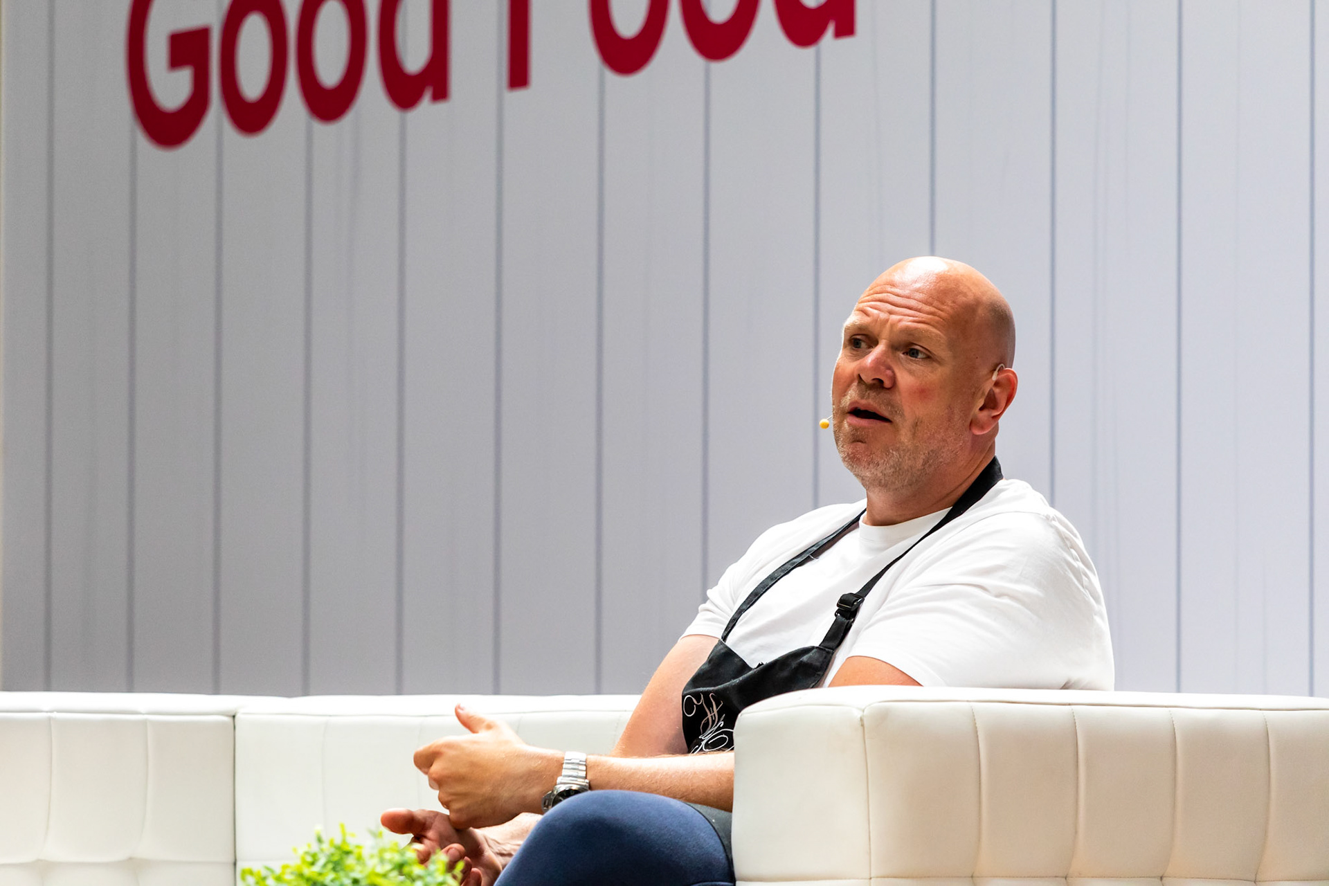 Tom Kerridge chats to Barney Desmazery on the Let's Talk Good Food Stage live at the BBC Good Food Show Summer, 16th June 2022