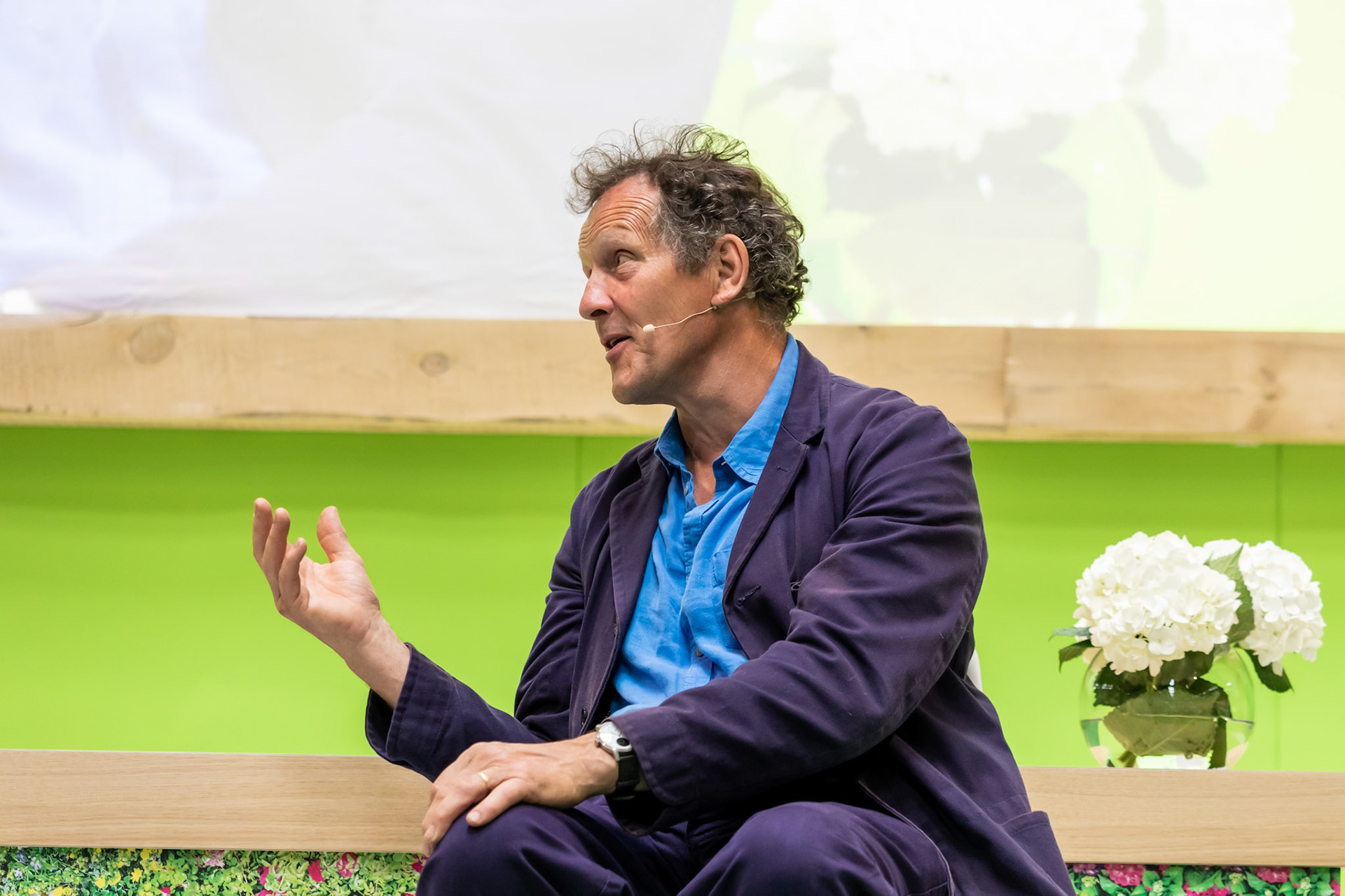Nicki Chapman interviews Monty Don in the BBC Gardeners' World Live Theatre, live at BBC Gardeners' World Live at the NEC, Birmingham, June 16th 2022
