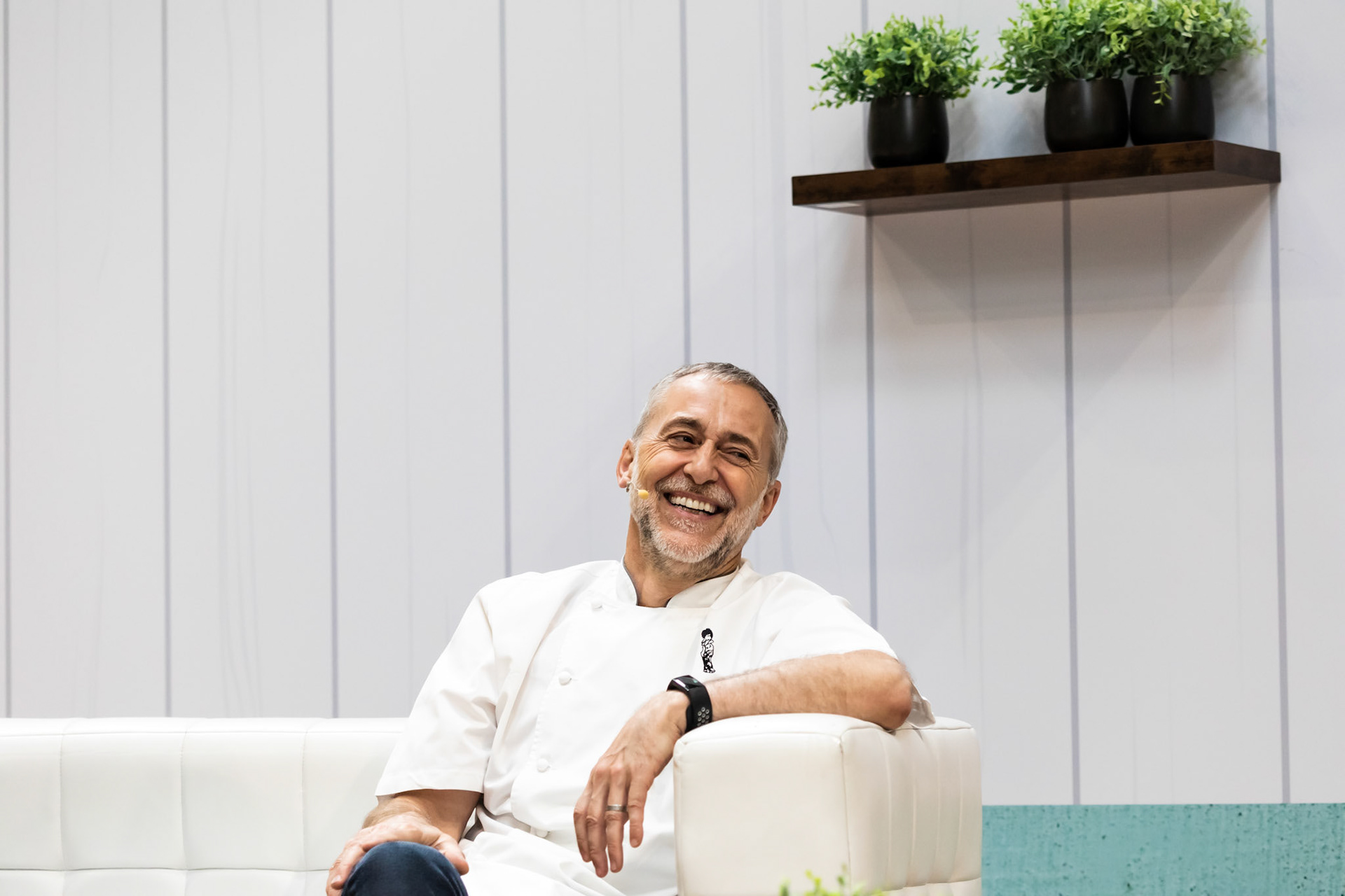 Michel Roux Junior chats to Barney Desmazery on the Let's Talk Good Food Stage live at the BBC Good Food Show Summer, 16th June 2022