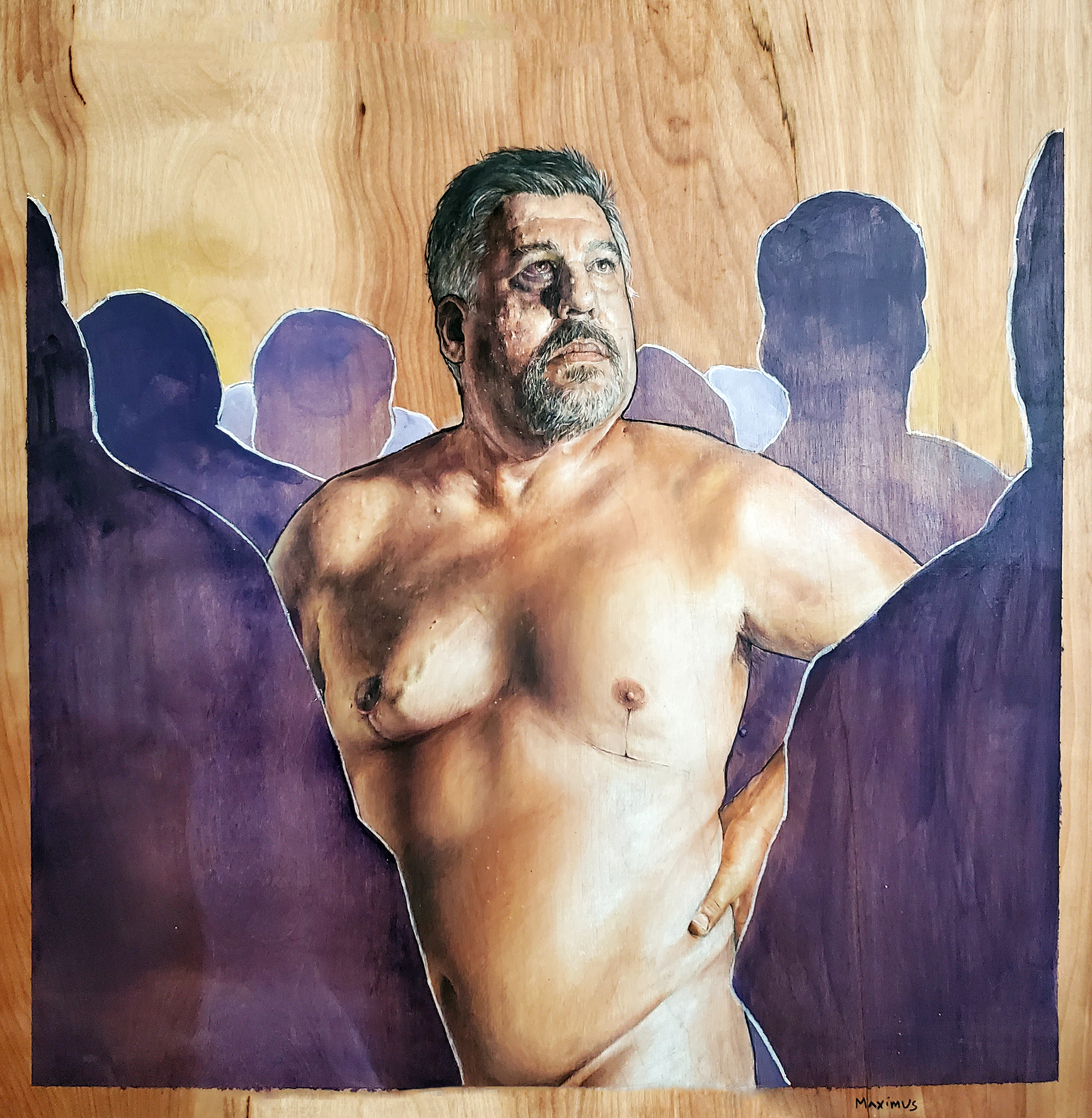 "Maximus" - 2022 Acrylic, Colored Pencil 2' x 2'