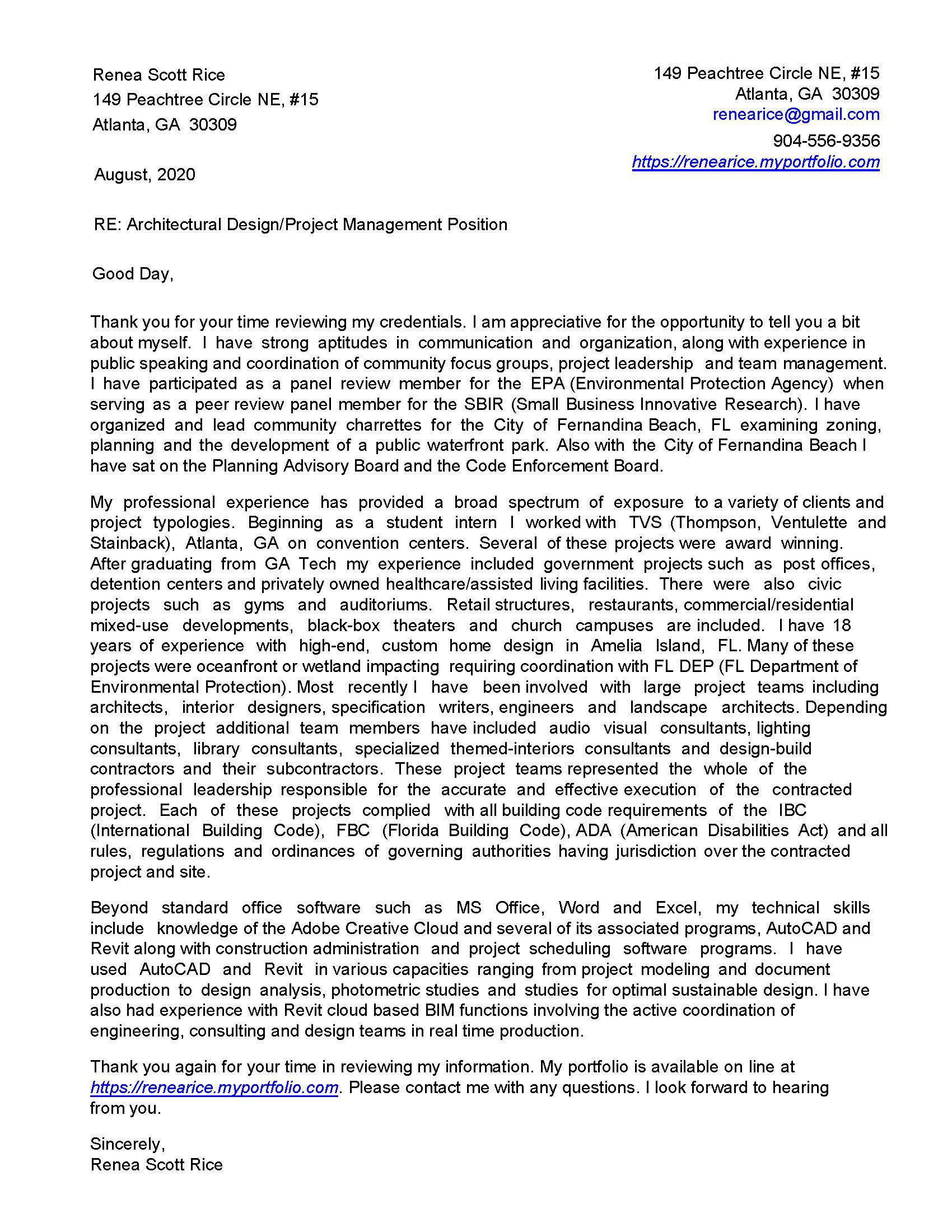 Cover Letter