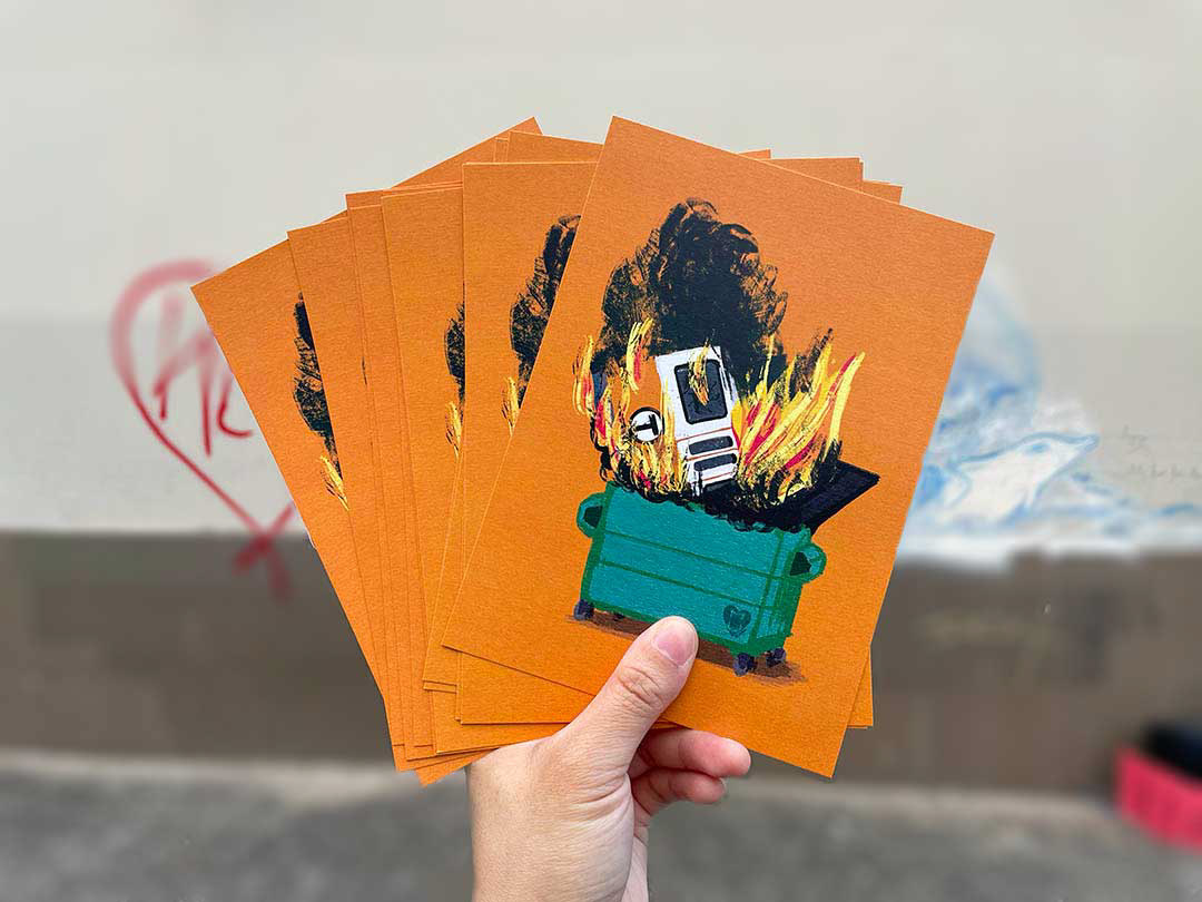 Burning Dumpster Postcards (2022)