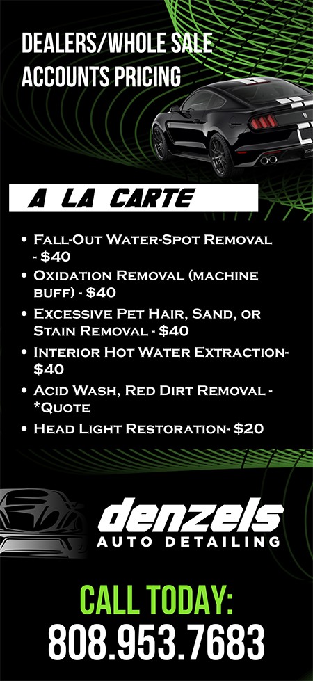 Denzels Auto Detailing Flyer Side 2 (2023) 